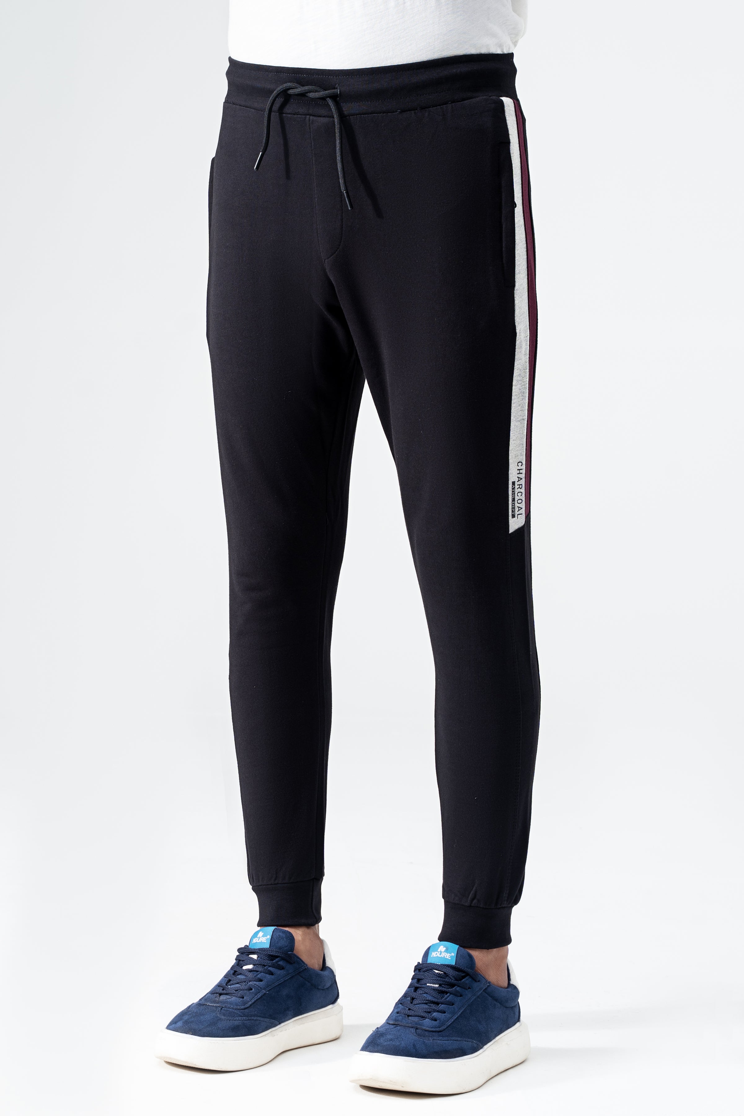 TERRY CONTRAST JOGGING TROUSER BLACK