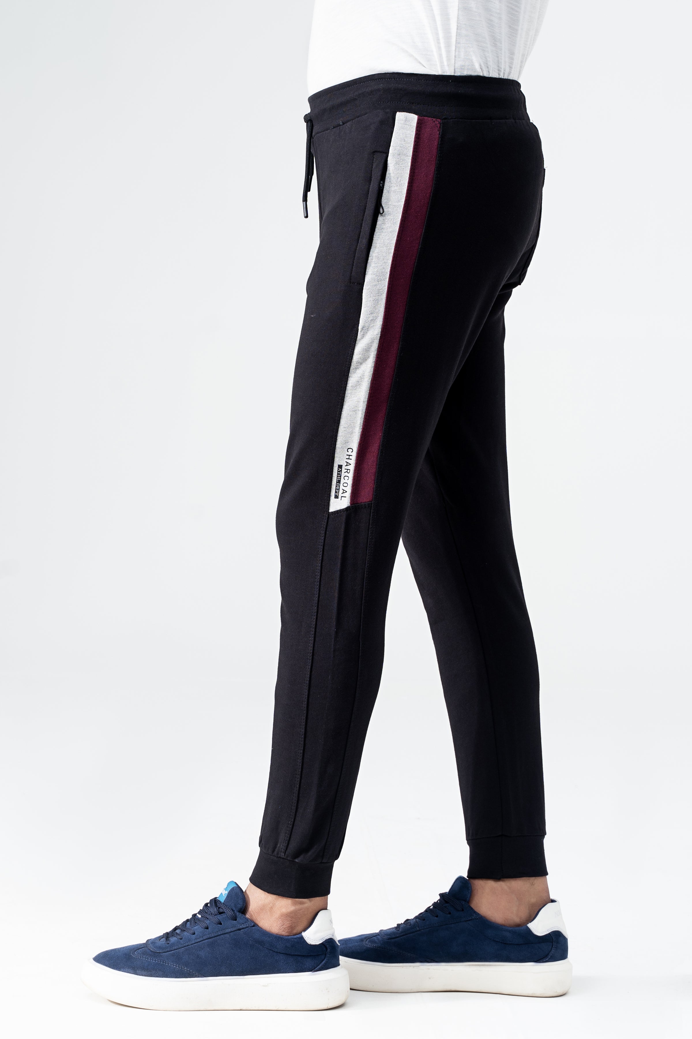 TERRY CONTRAST JOGGING TROUSER BLACK