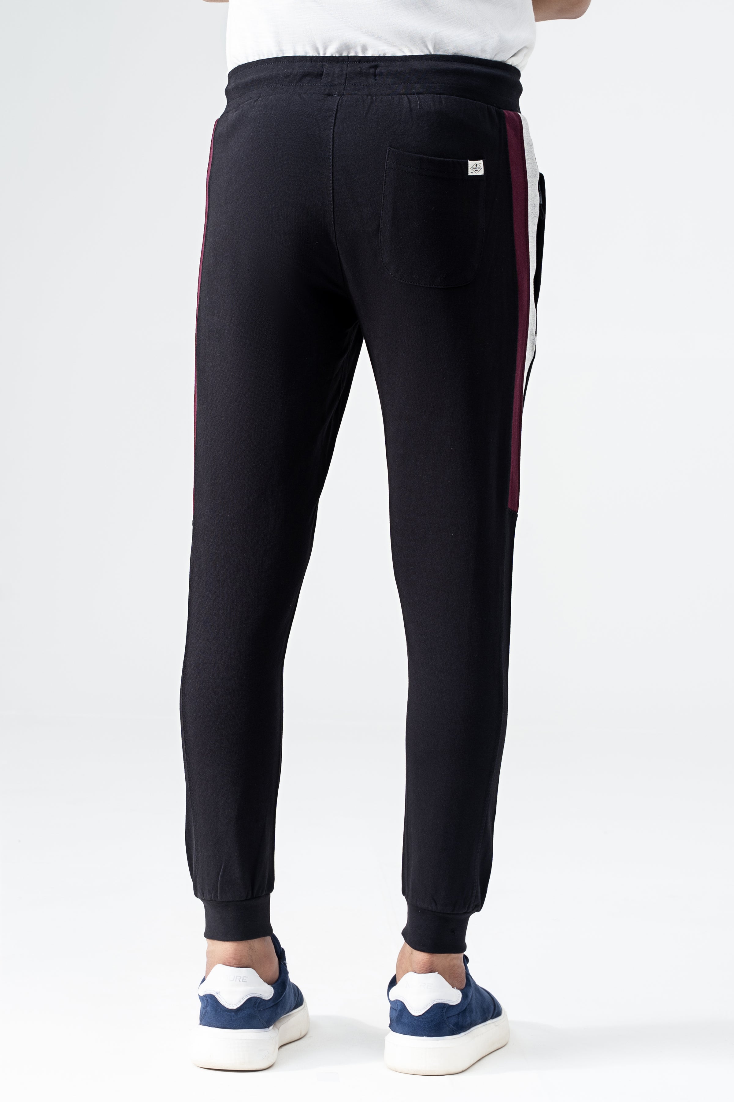 TERRY CONTRAST JOGGING TROUSER BLACK
