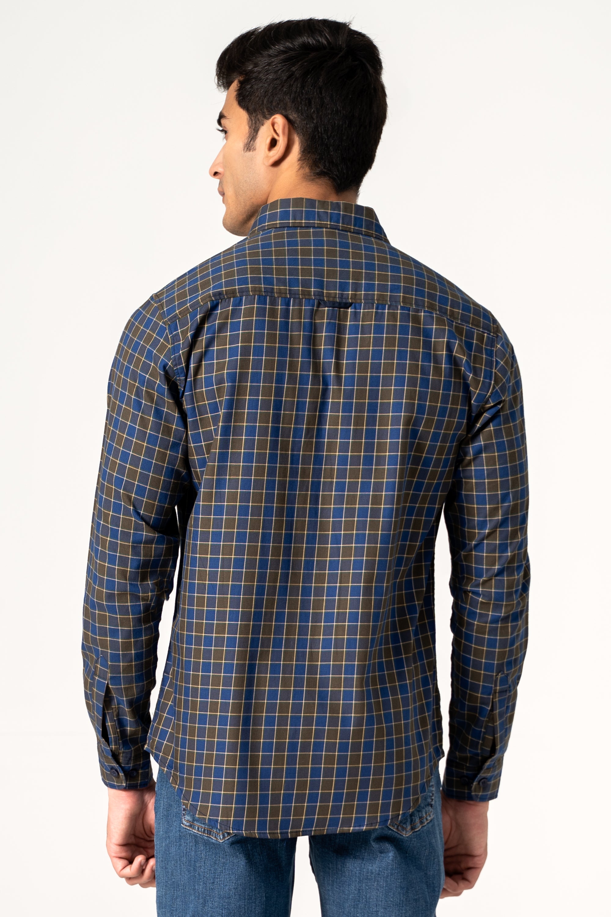 CASUAL SHIRT GREEN NAVY CHECK