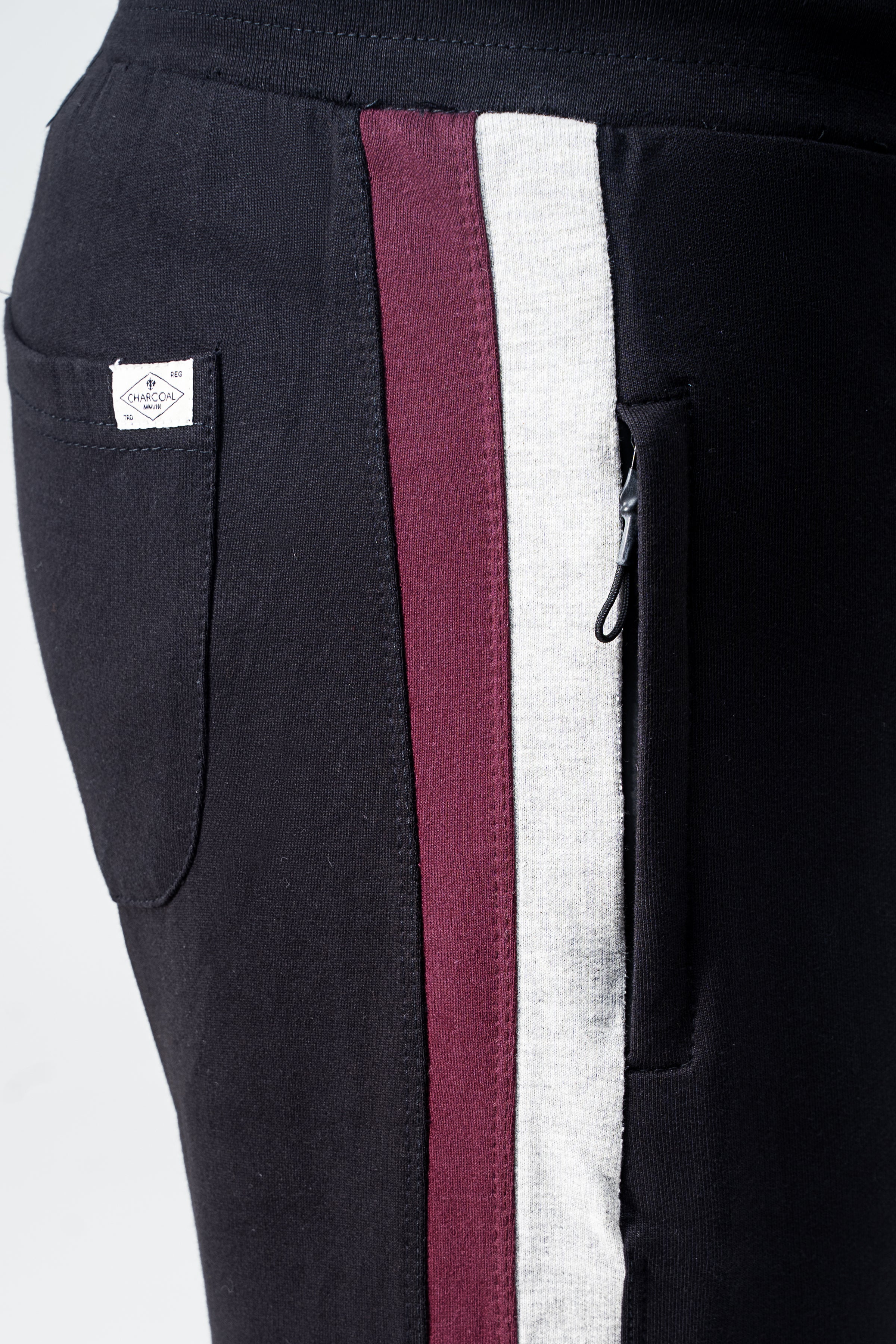 TERRY CONTRAST JOGGING TROUSER BLACK