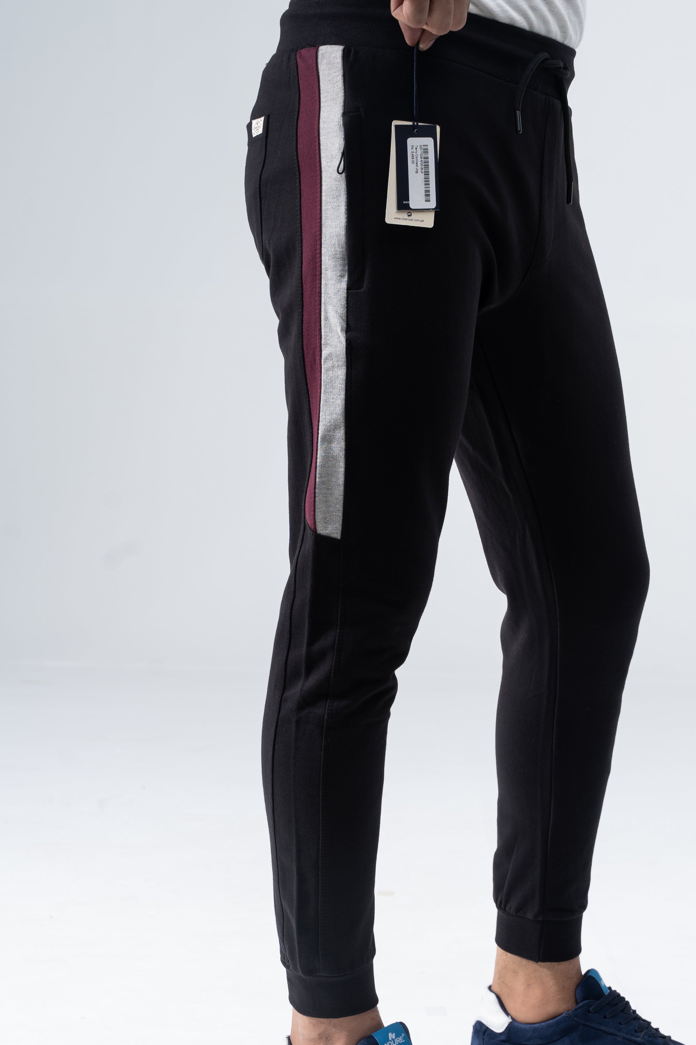 TERRY CONTRAST JOGGING TROUSER BLACK