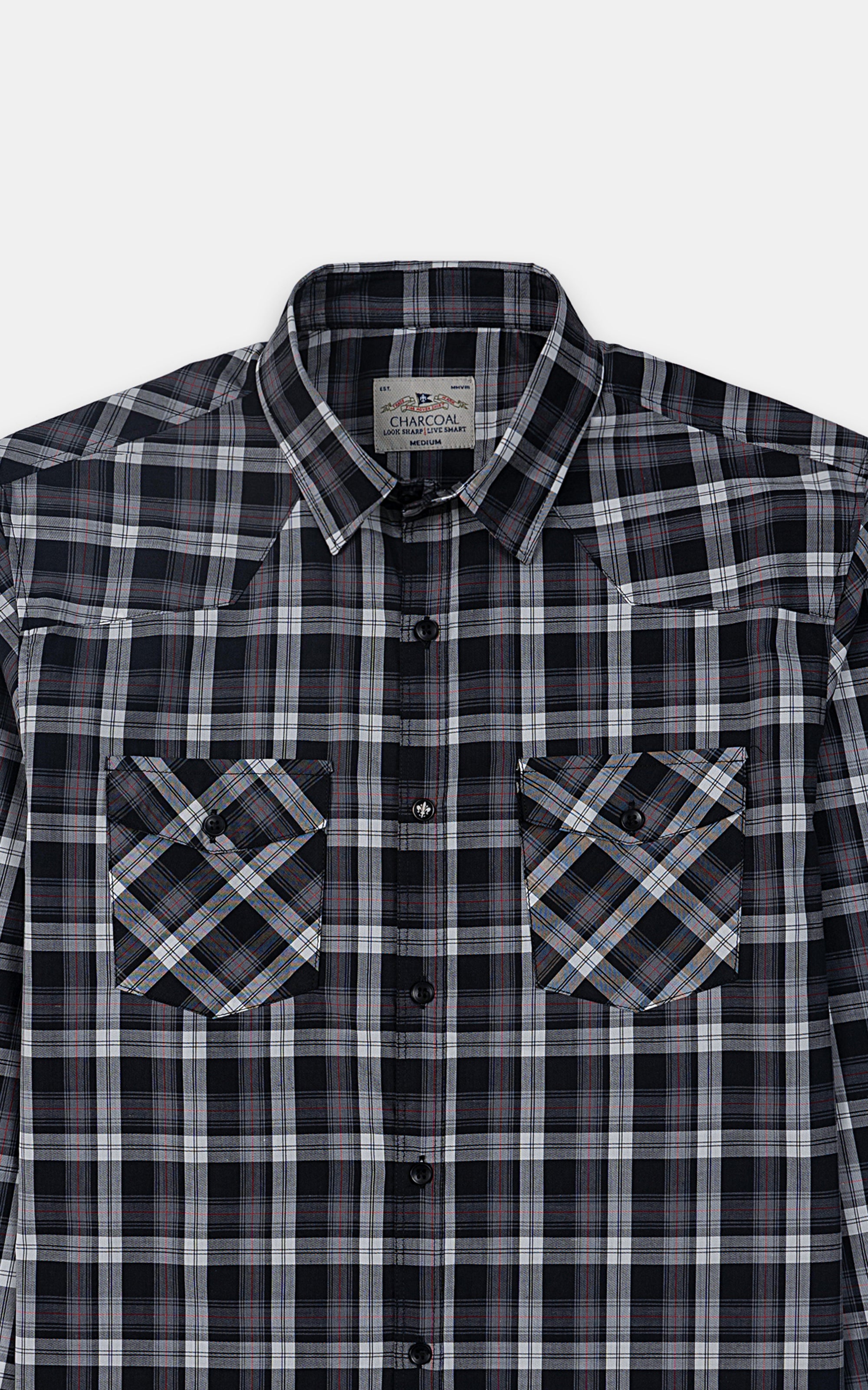 CASUAL SHIRT BLACK GREY