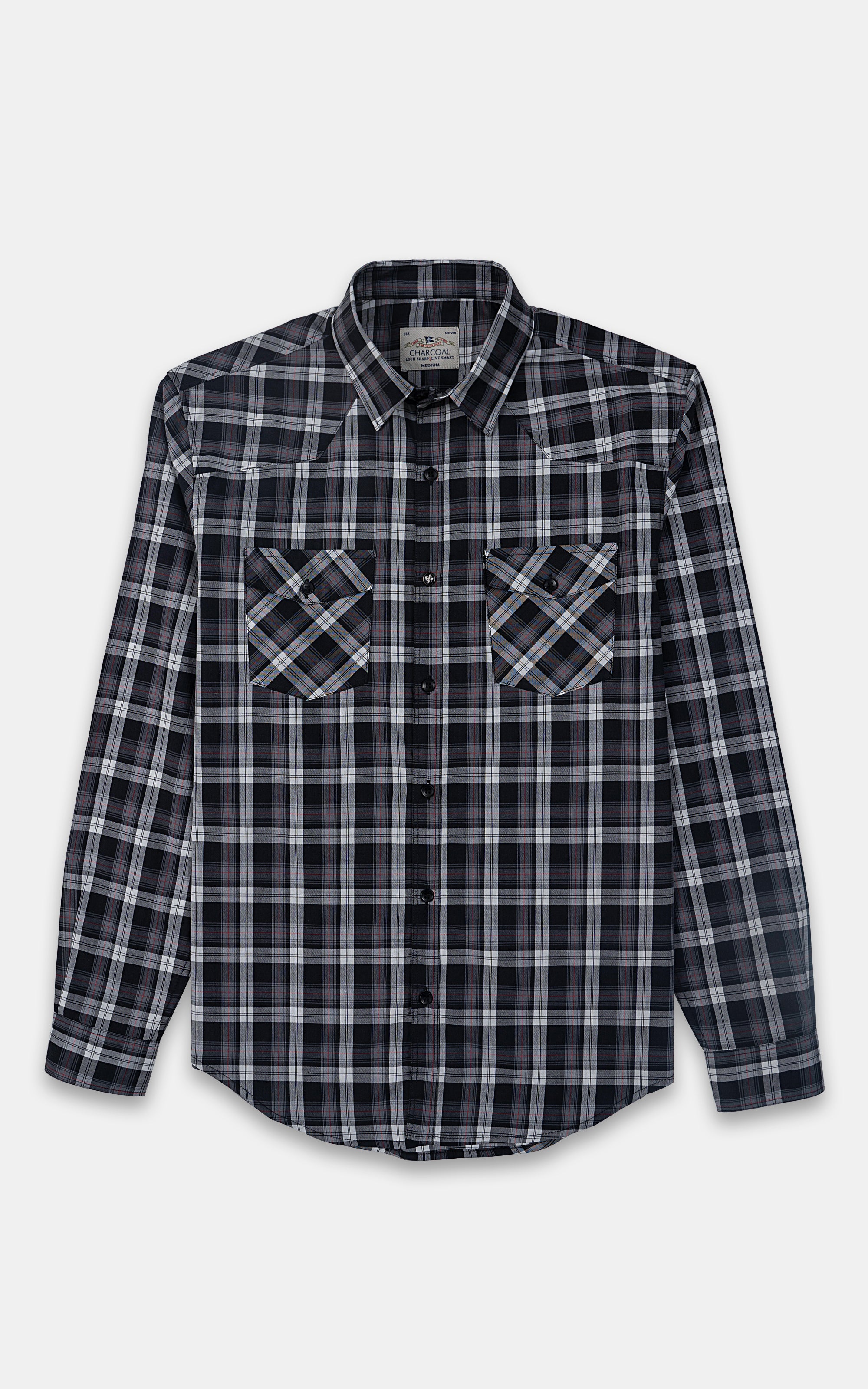 CASUAL SHIRT BLACK GREY