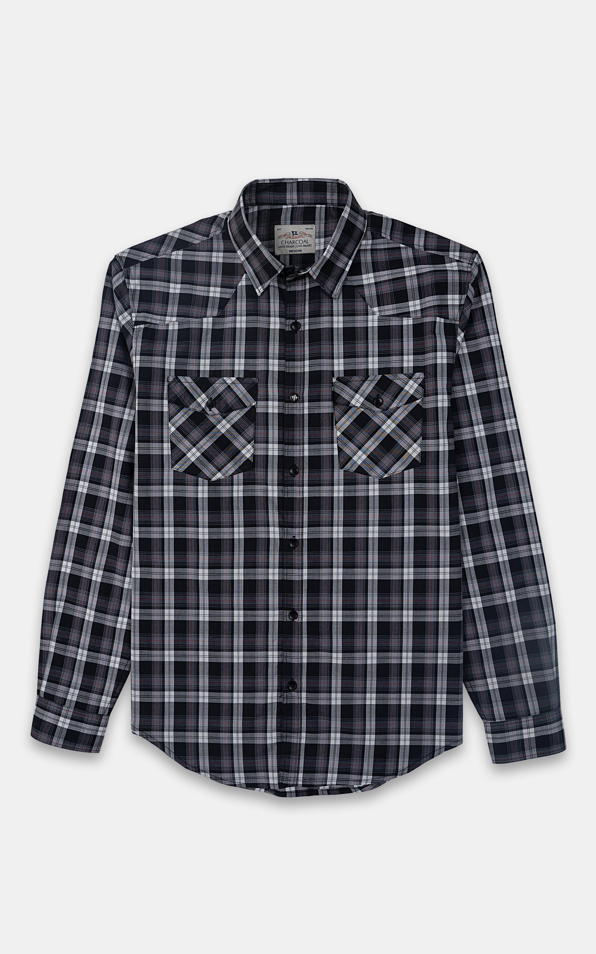 CASUAL SHIRT BLACK GREY