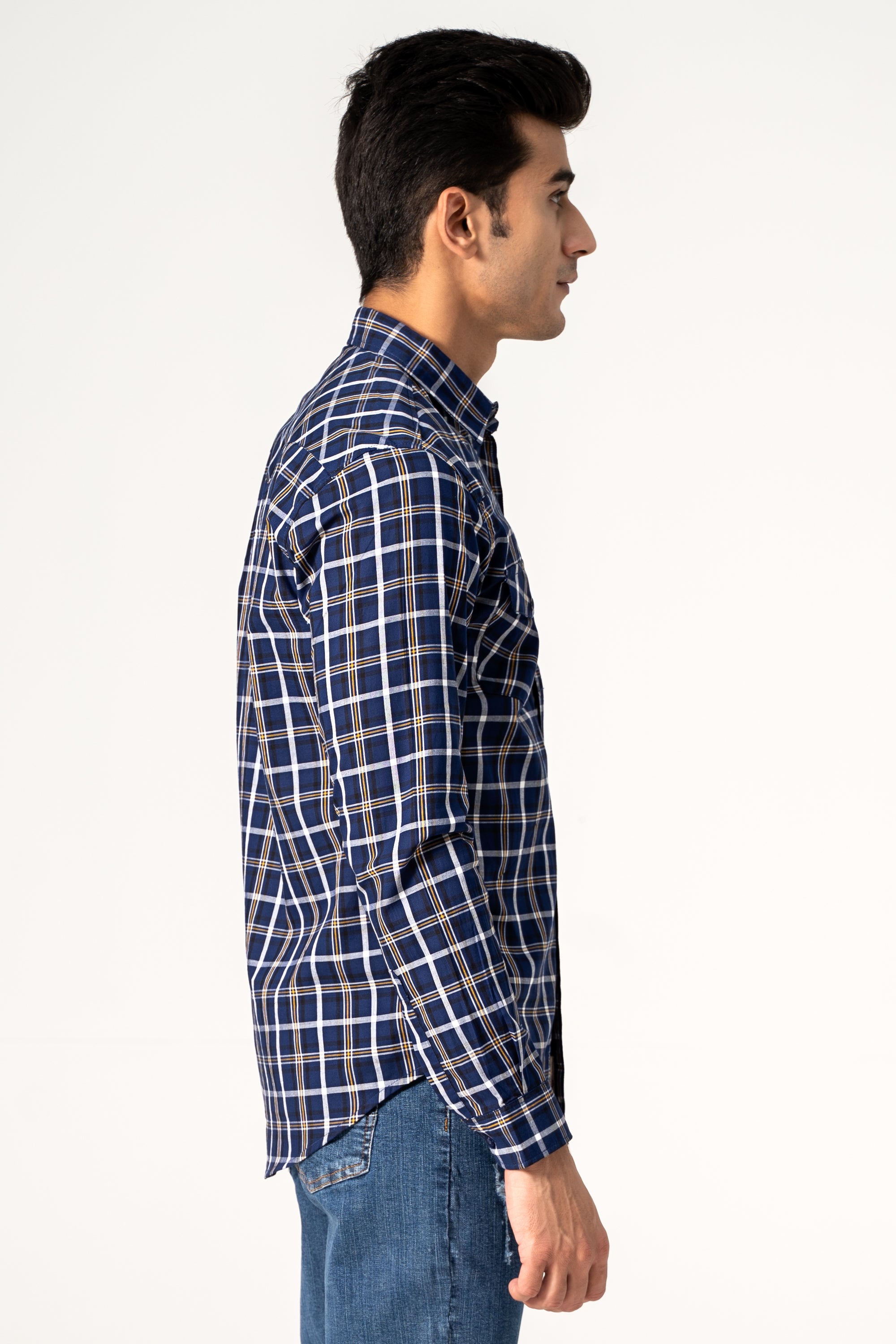 CASUAL SHIRT NAVY CHECK