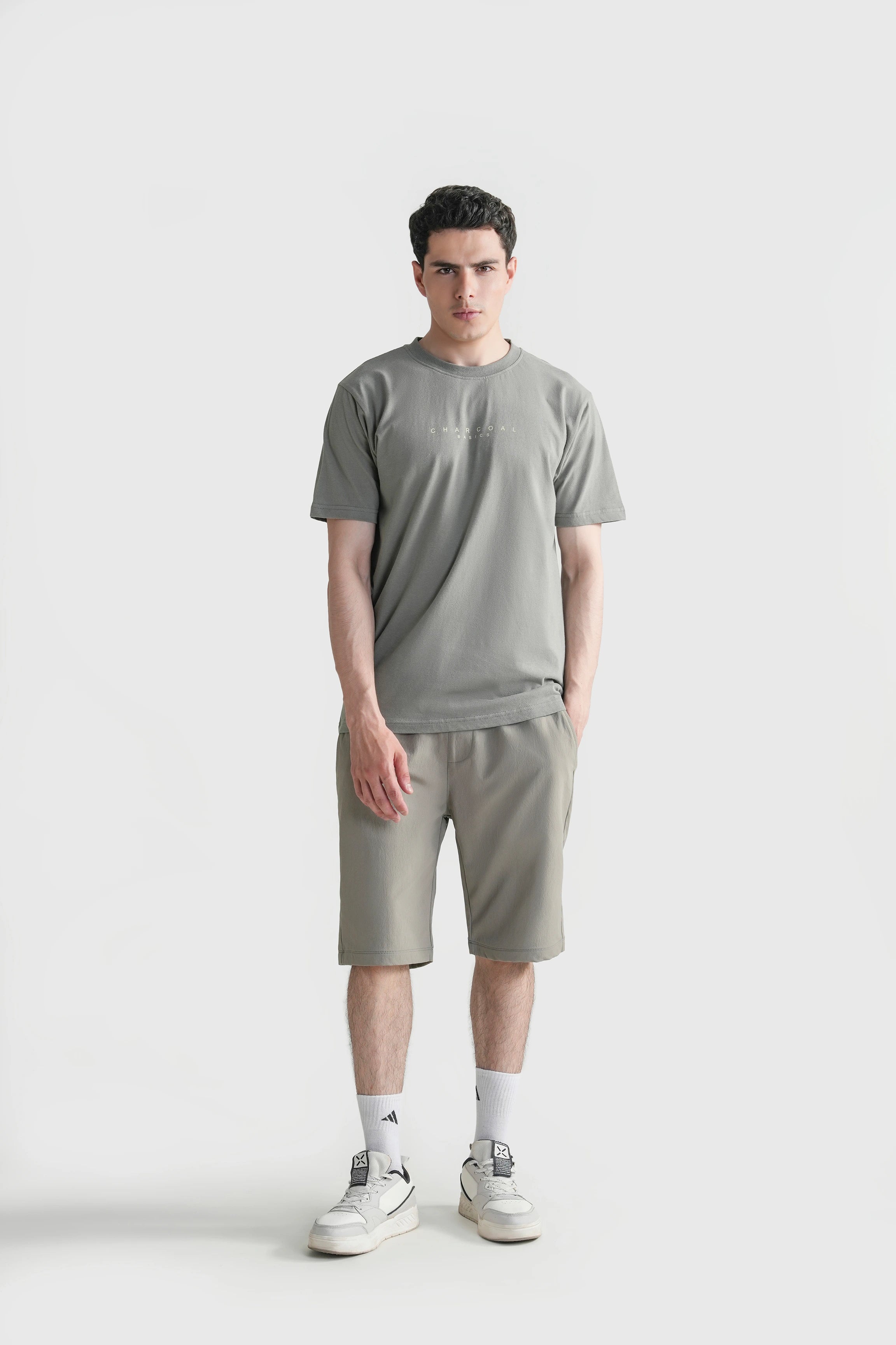 HALF SLEEVES SLEEPWEAR CREW NECK T SHIRT OLIVE