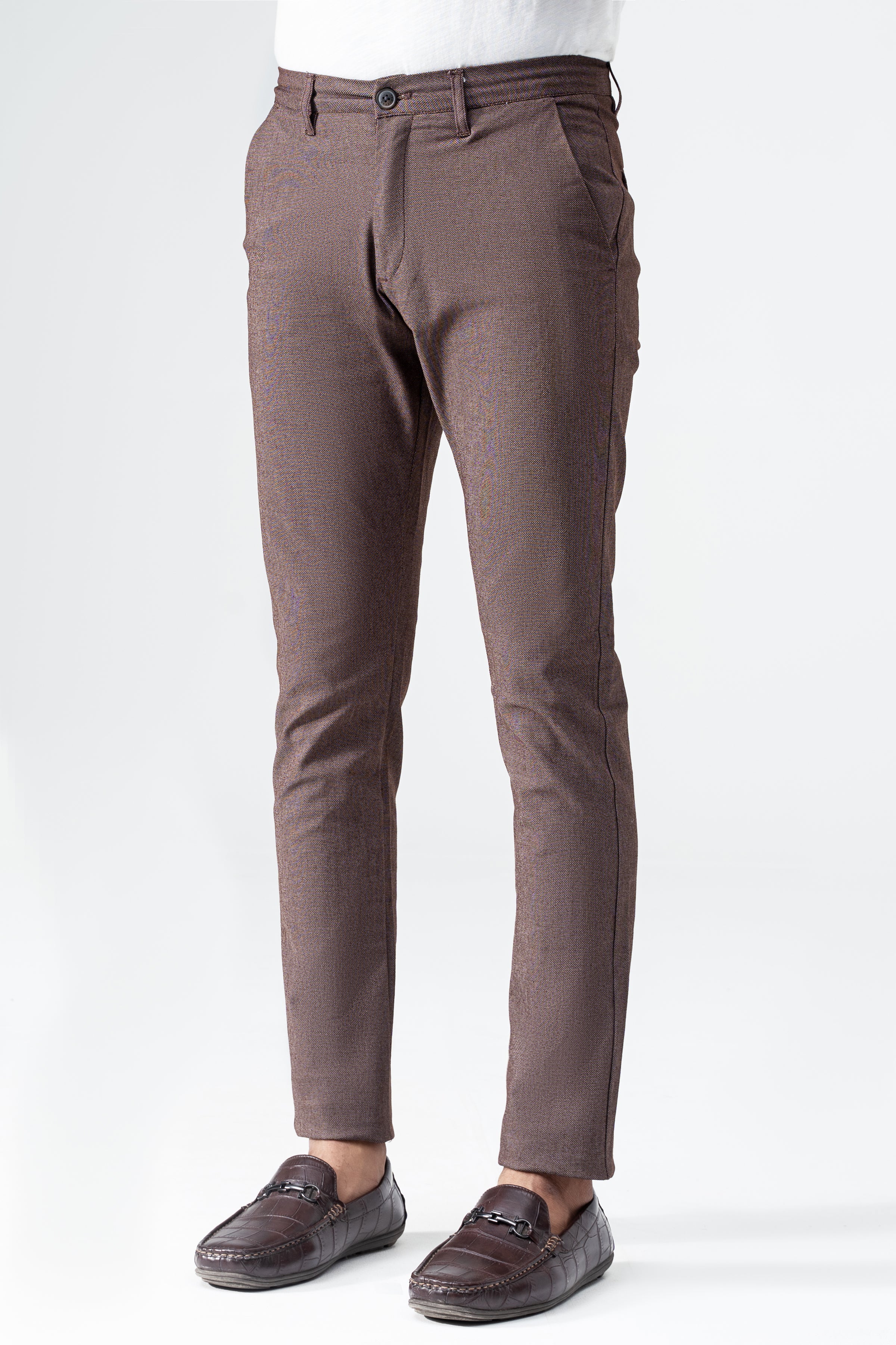 CROSS POCKET TEXTURED PANT BROWN