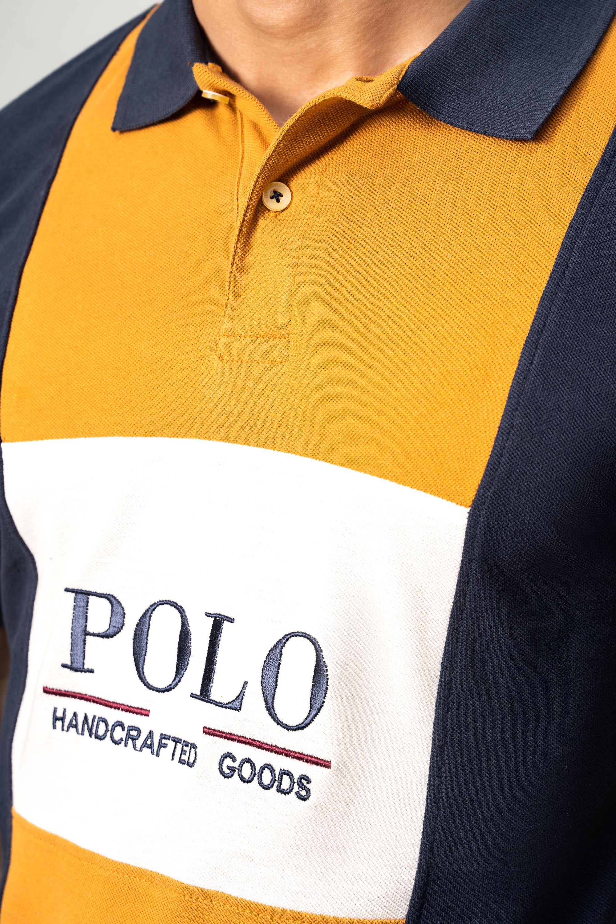 FASHION POLO NAVY MUSTARD WHITE