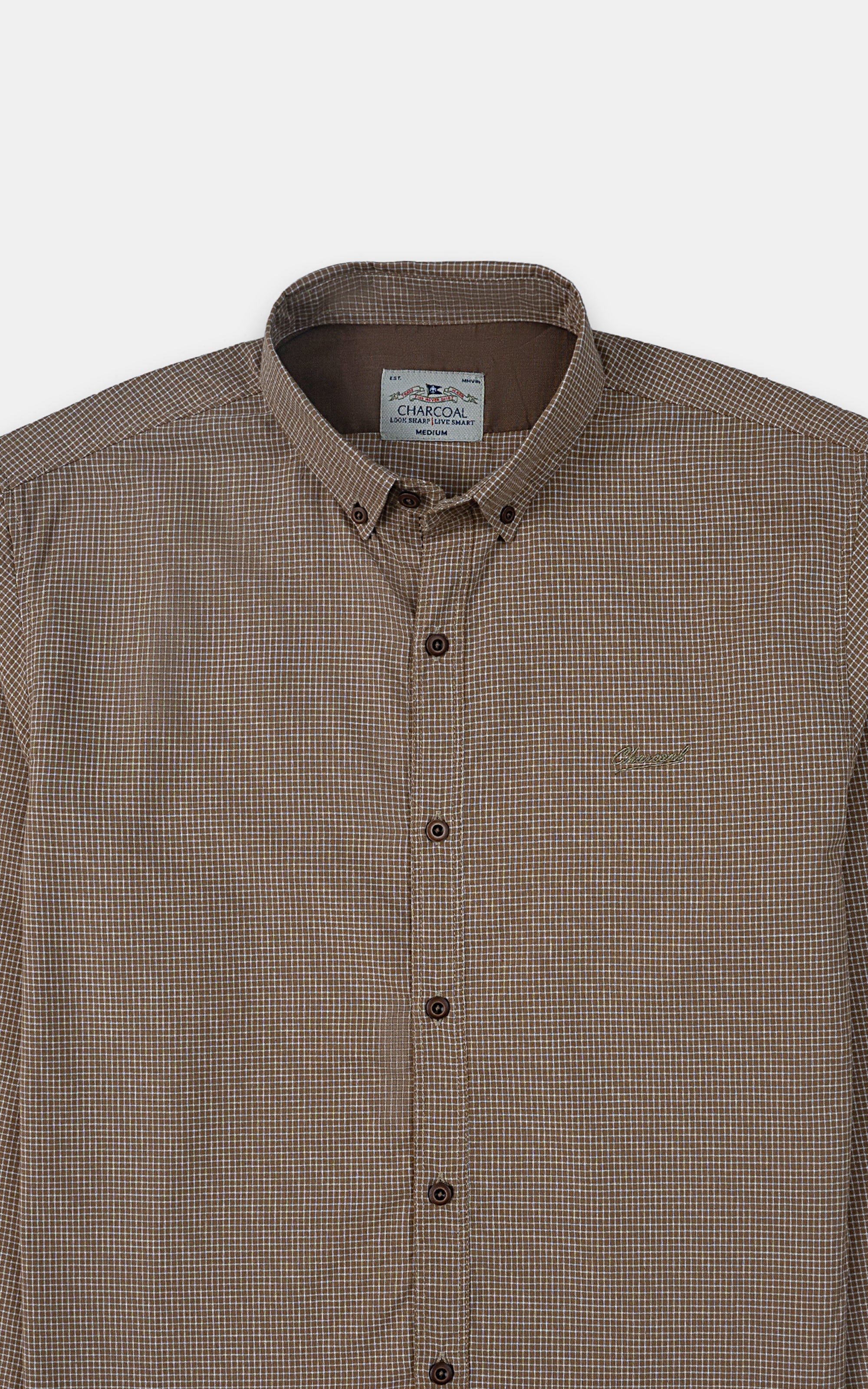 CASUAL SHIRT KHAKI CHECK