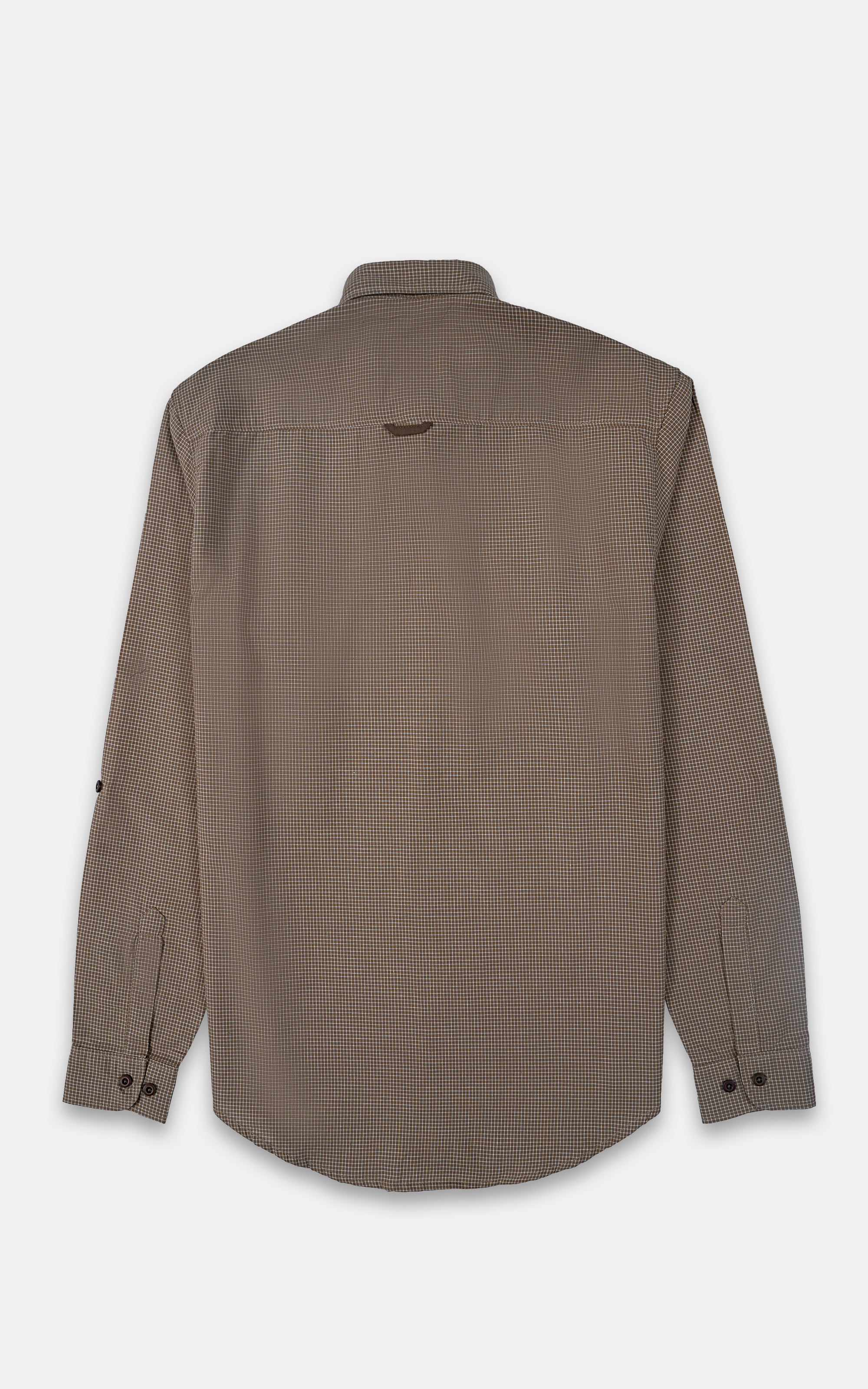 CASUAL SHIRT KHAKI CHECK
