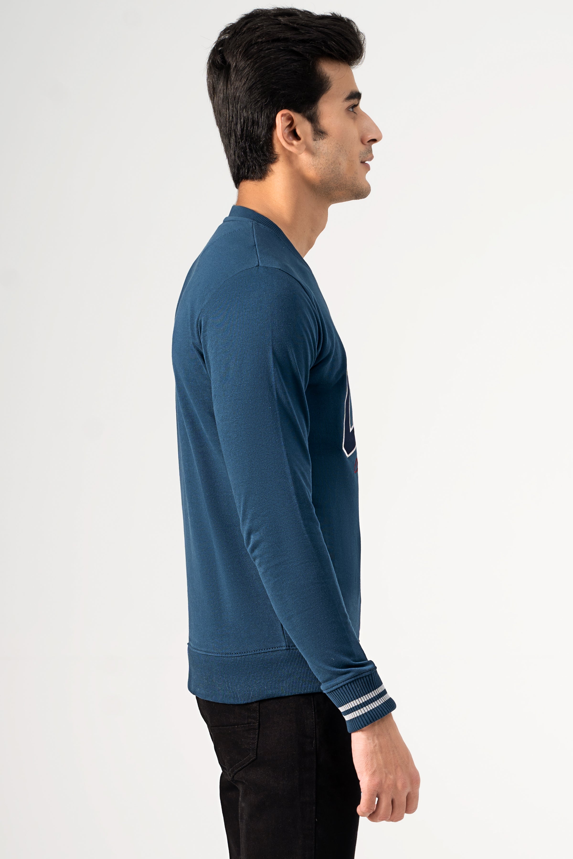 CREW NECK SWEAT SHIRT TEAL BLUE