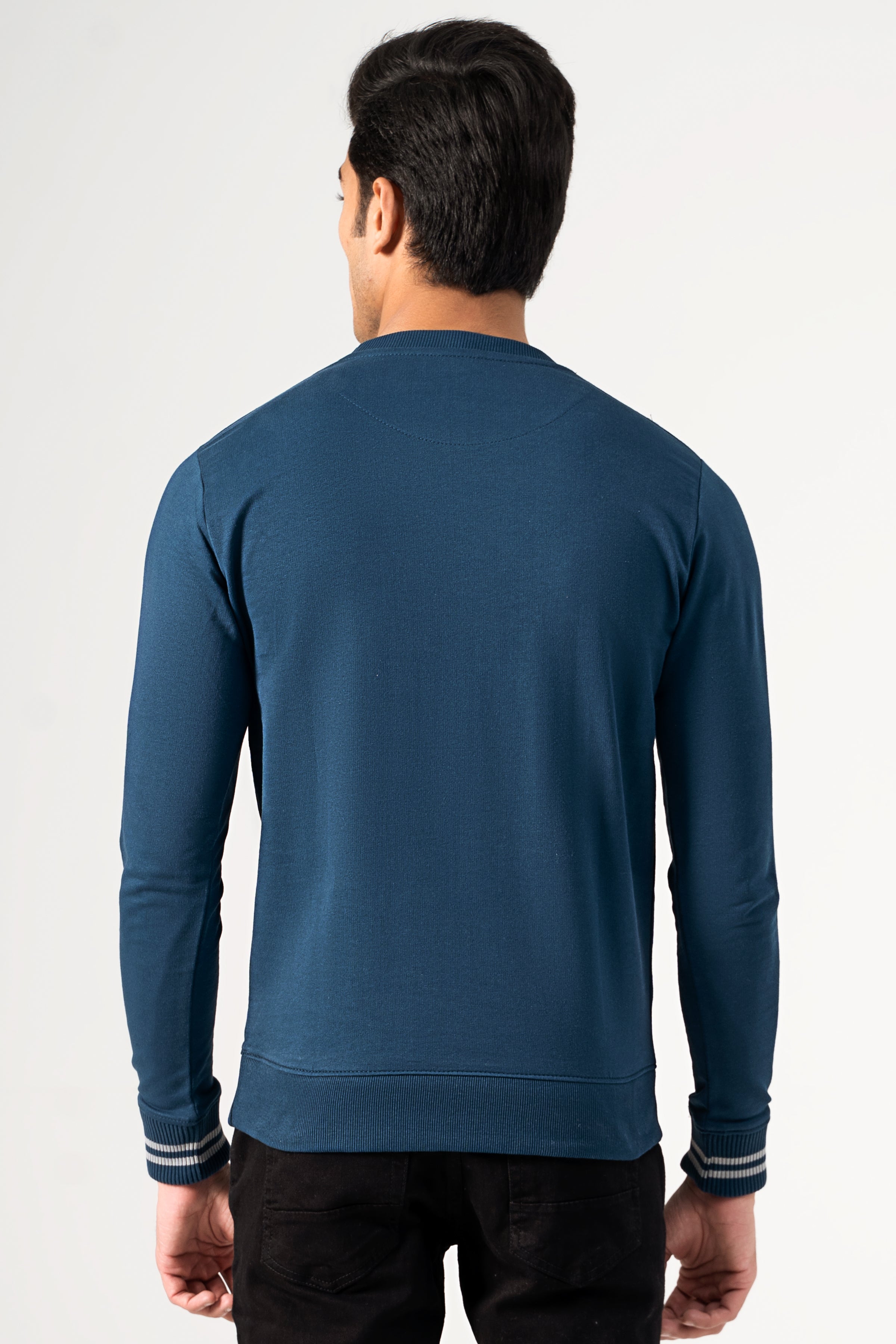 CREW NECK SWEAT SHIRT TEAL BLUE