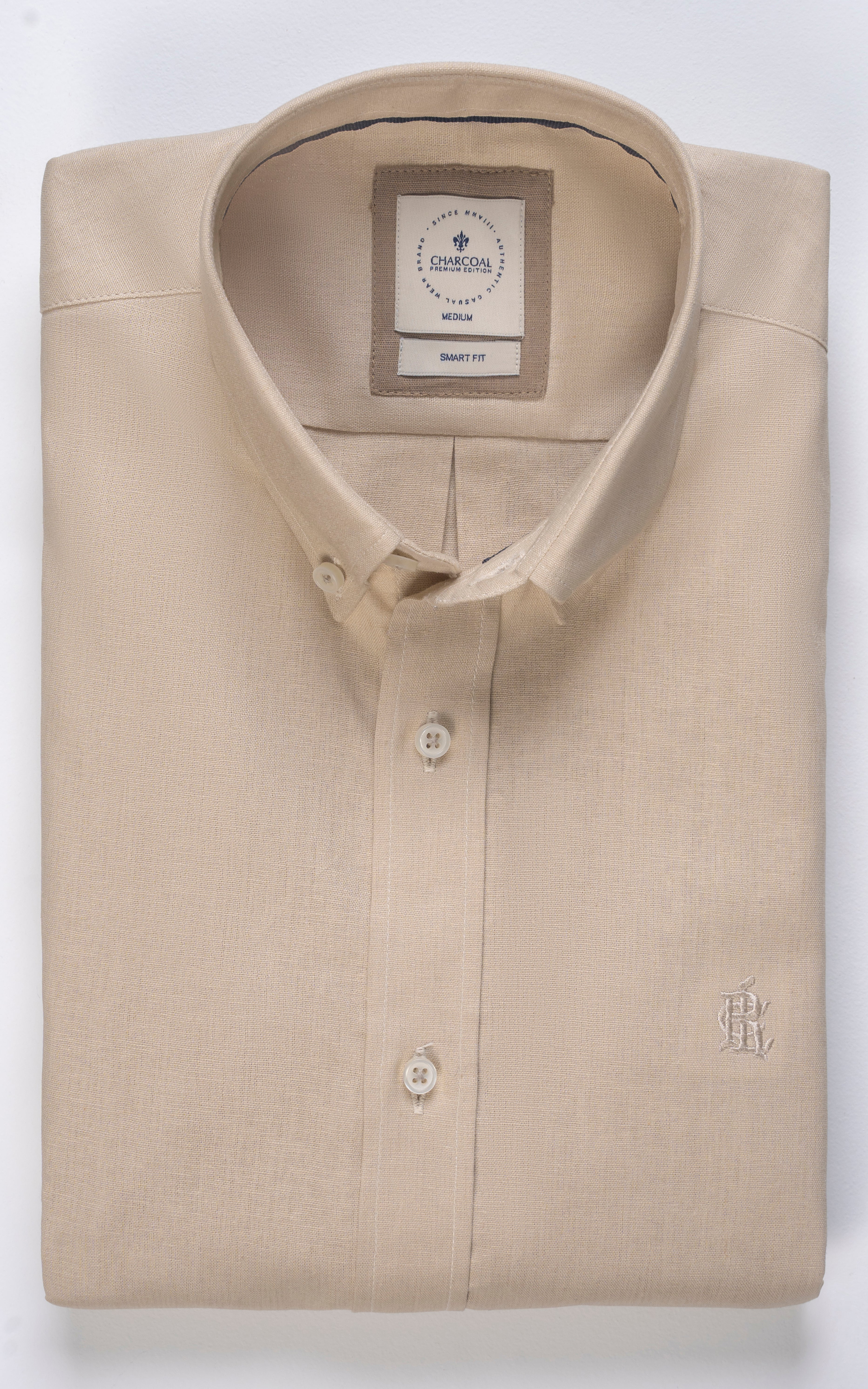 BUTTON DOWN COLLAR SHIRT SMART SHIRT KHAKI