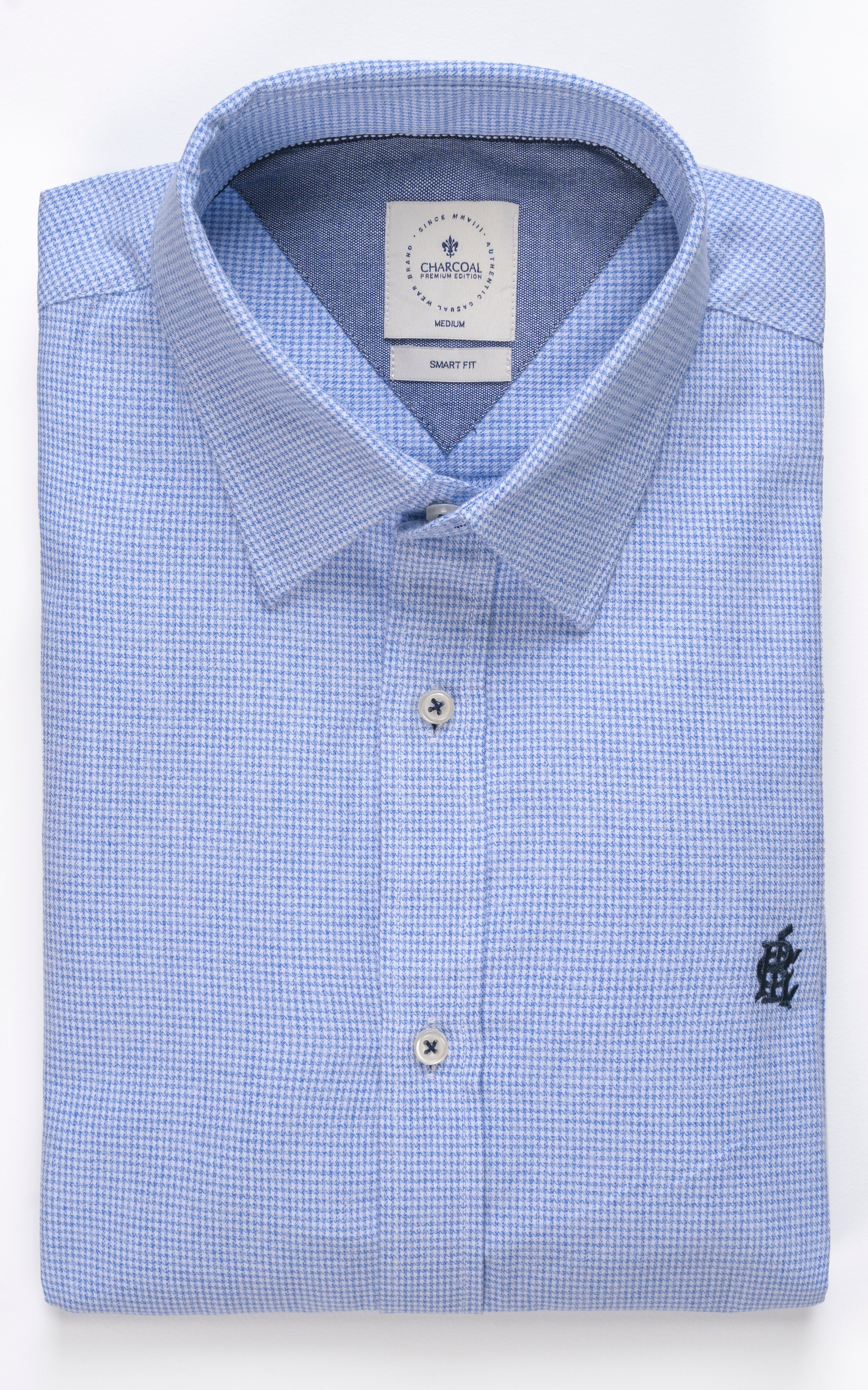 SMART SHIRT BONE COLLAR BLUE