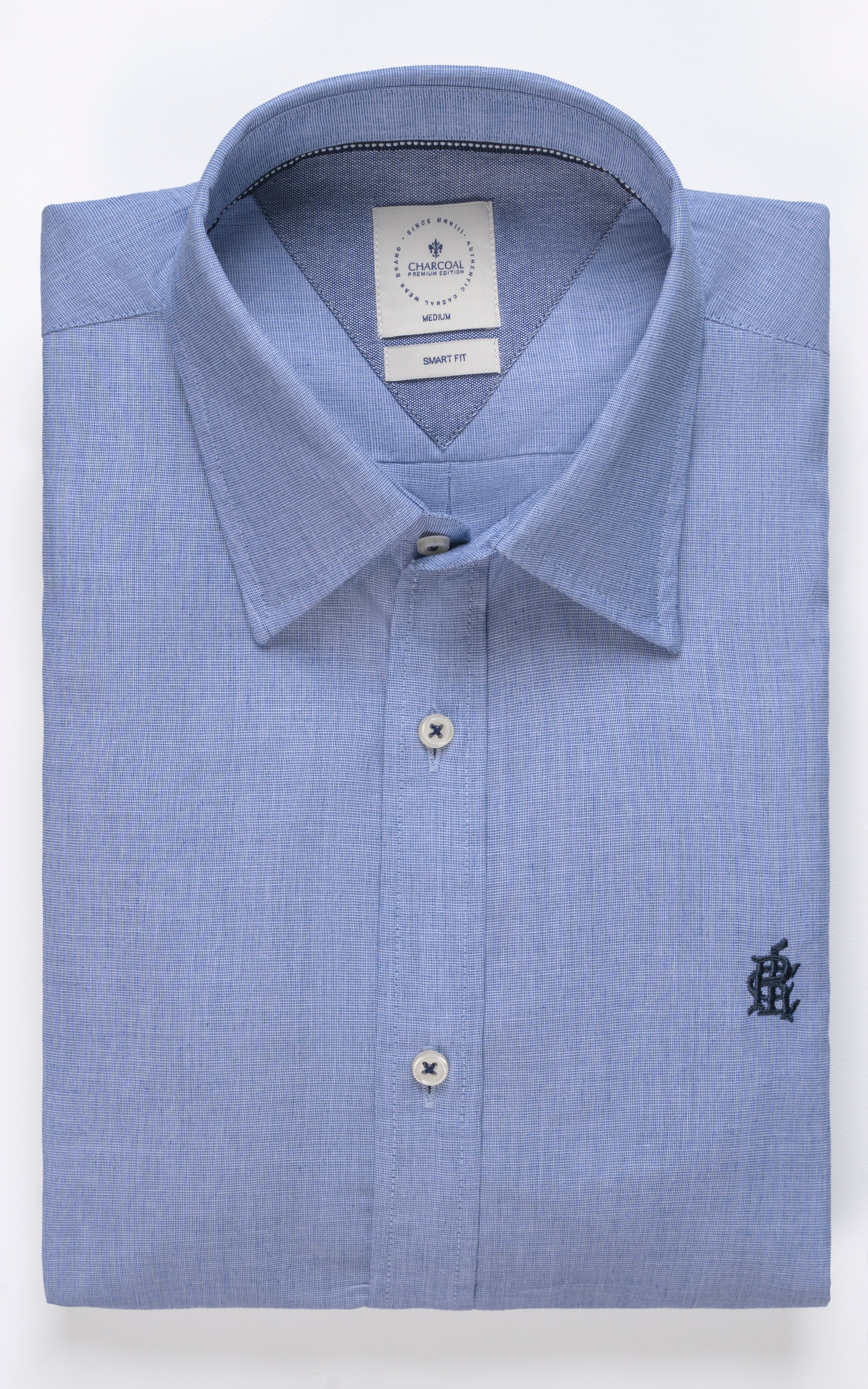 SMART SHIRT BONE COLLAR BLUE