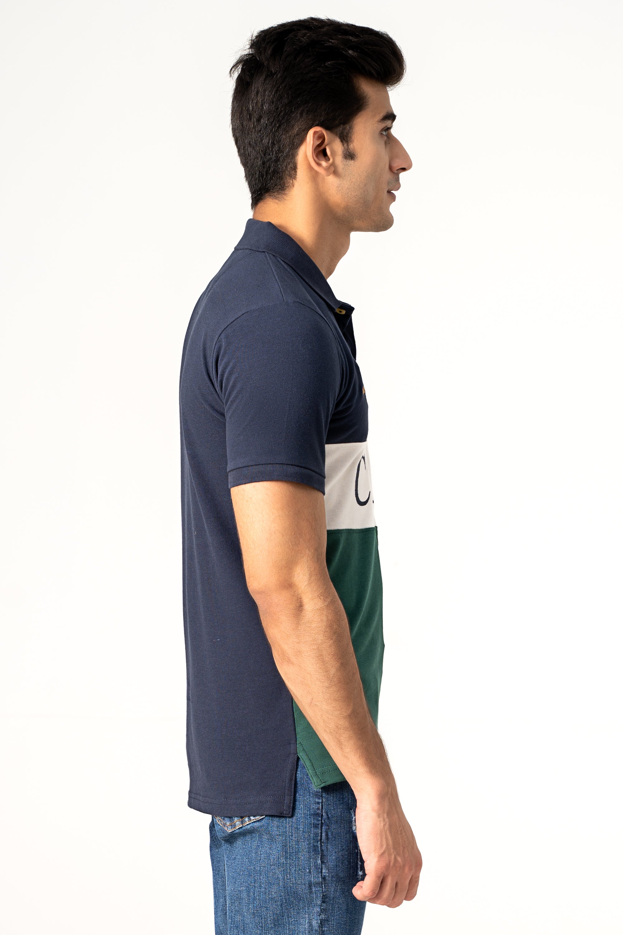 FASHION POLO NAVY WHITE GREEN