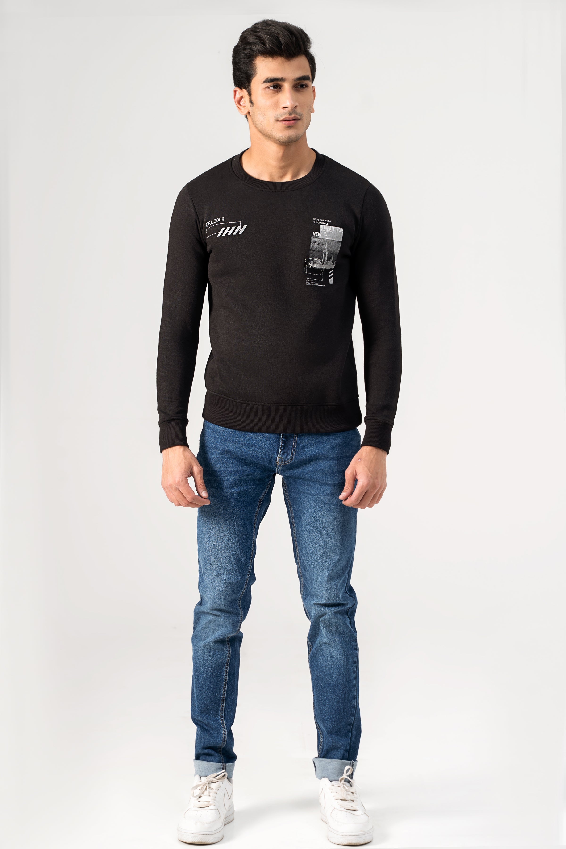 SWEAT SHIRT CREW NECK BLACK