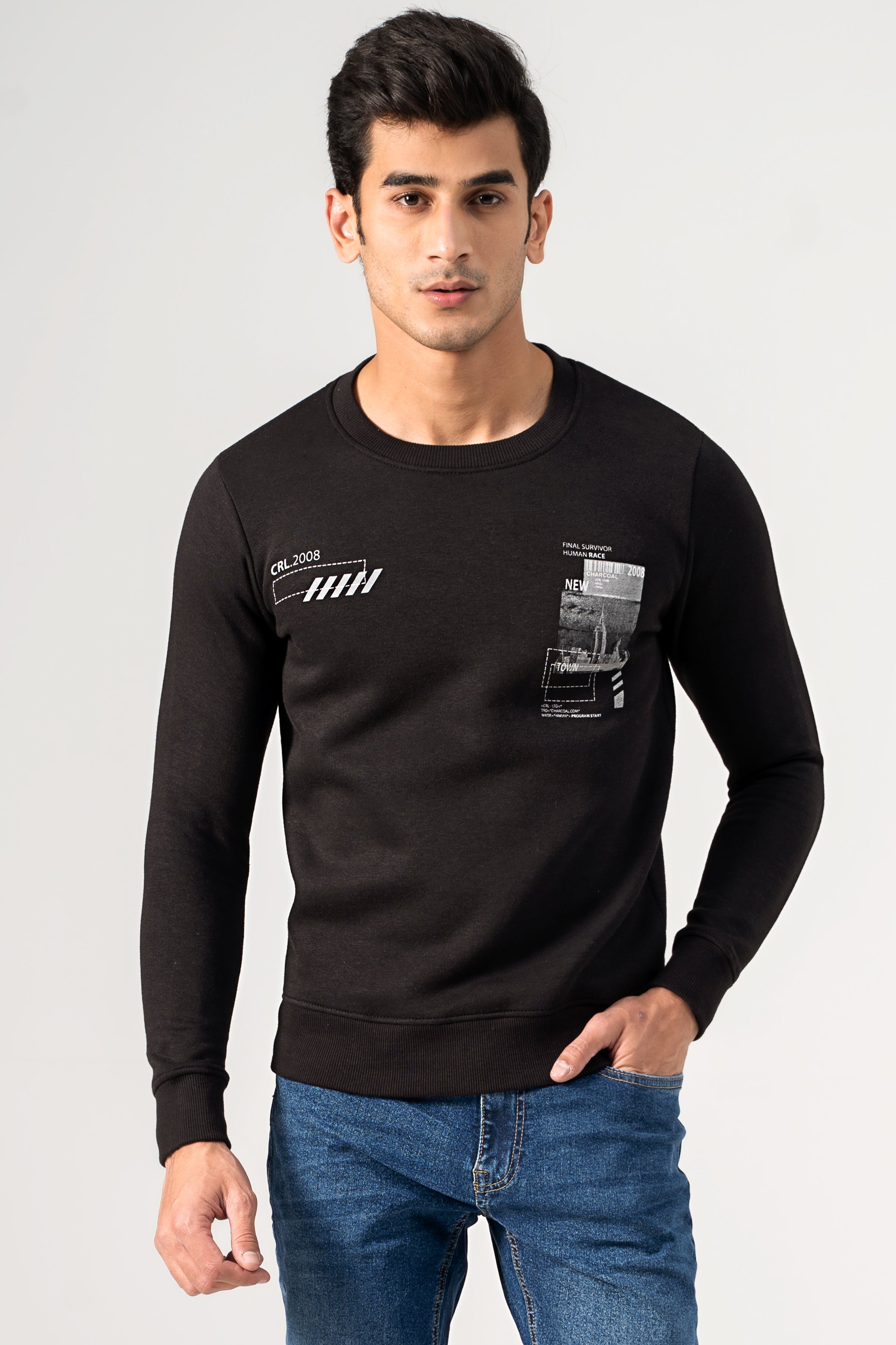 SWEAT SHIRT CREW NECK BLACK