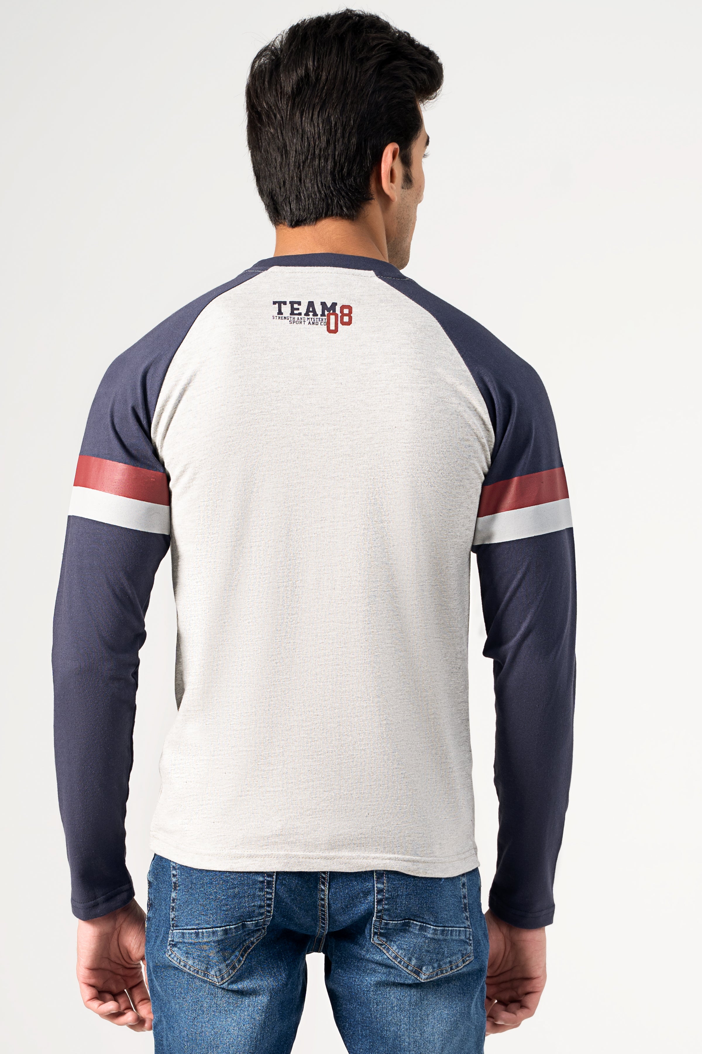 RAGLAN SLEEVE T-SHIRT GREY NAVY