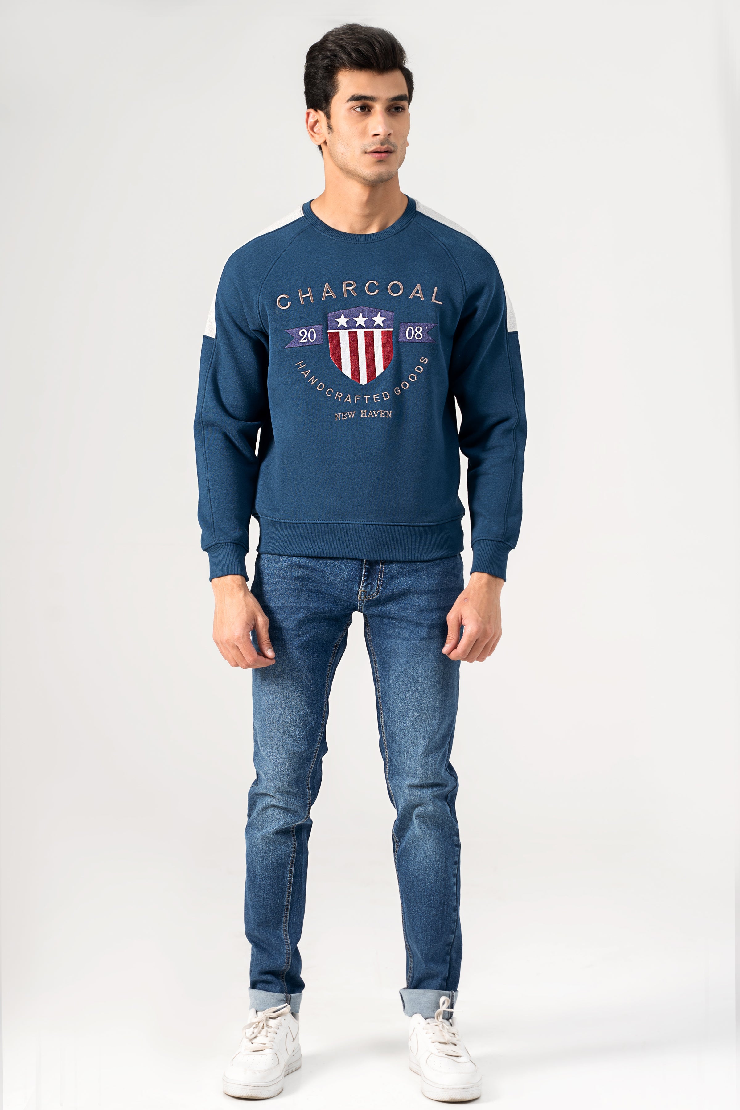 CREW NECK SWEAT SHIRT TEAL