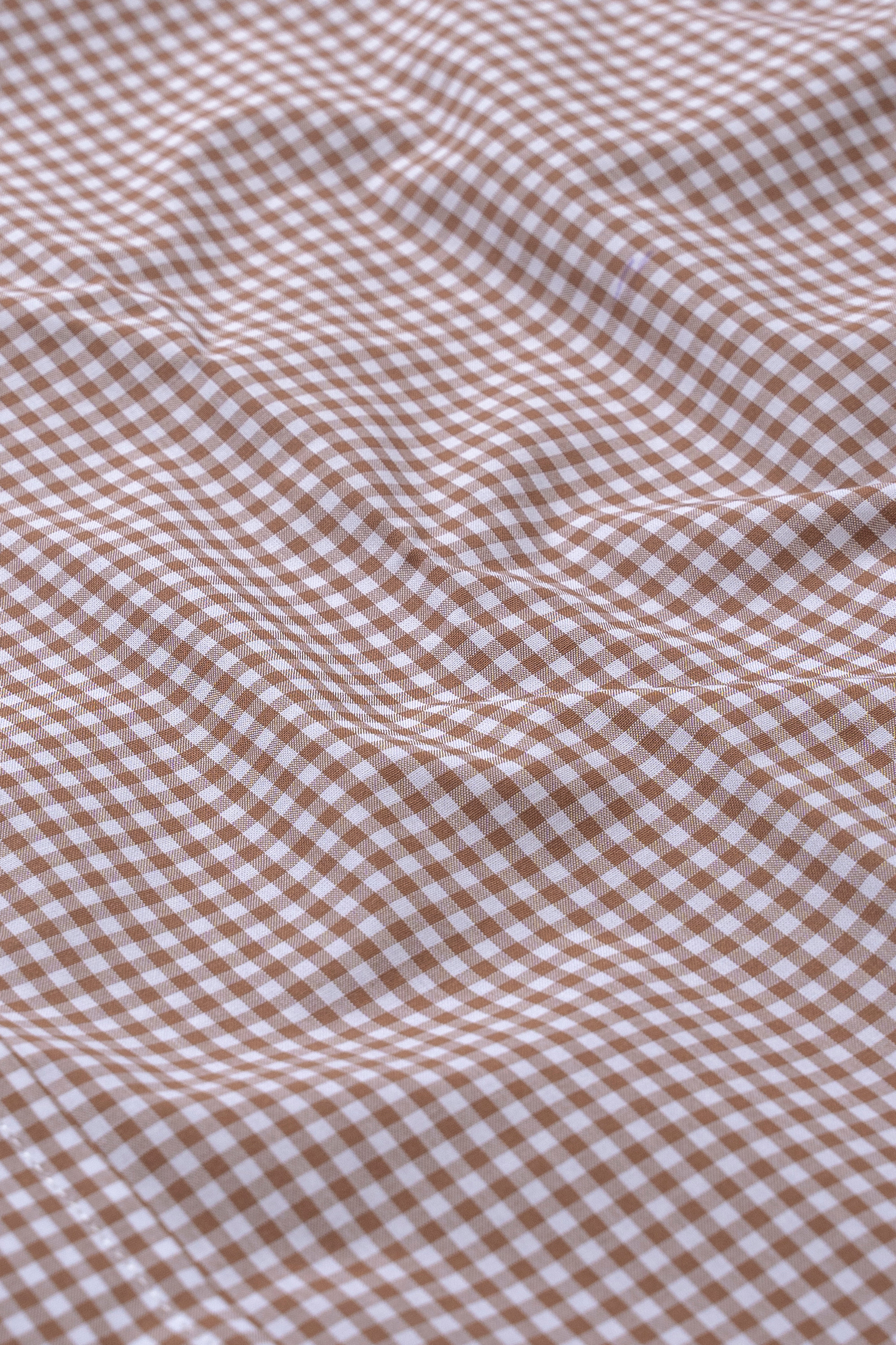 SEMI FORMAL SHIRT LIGHT BROWN CHECK