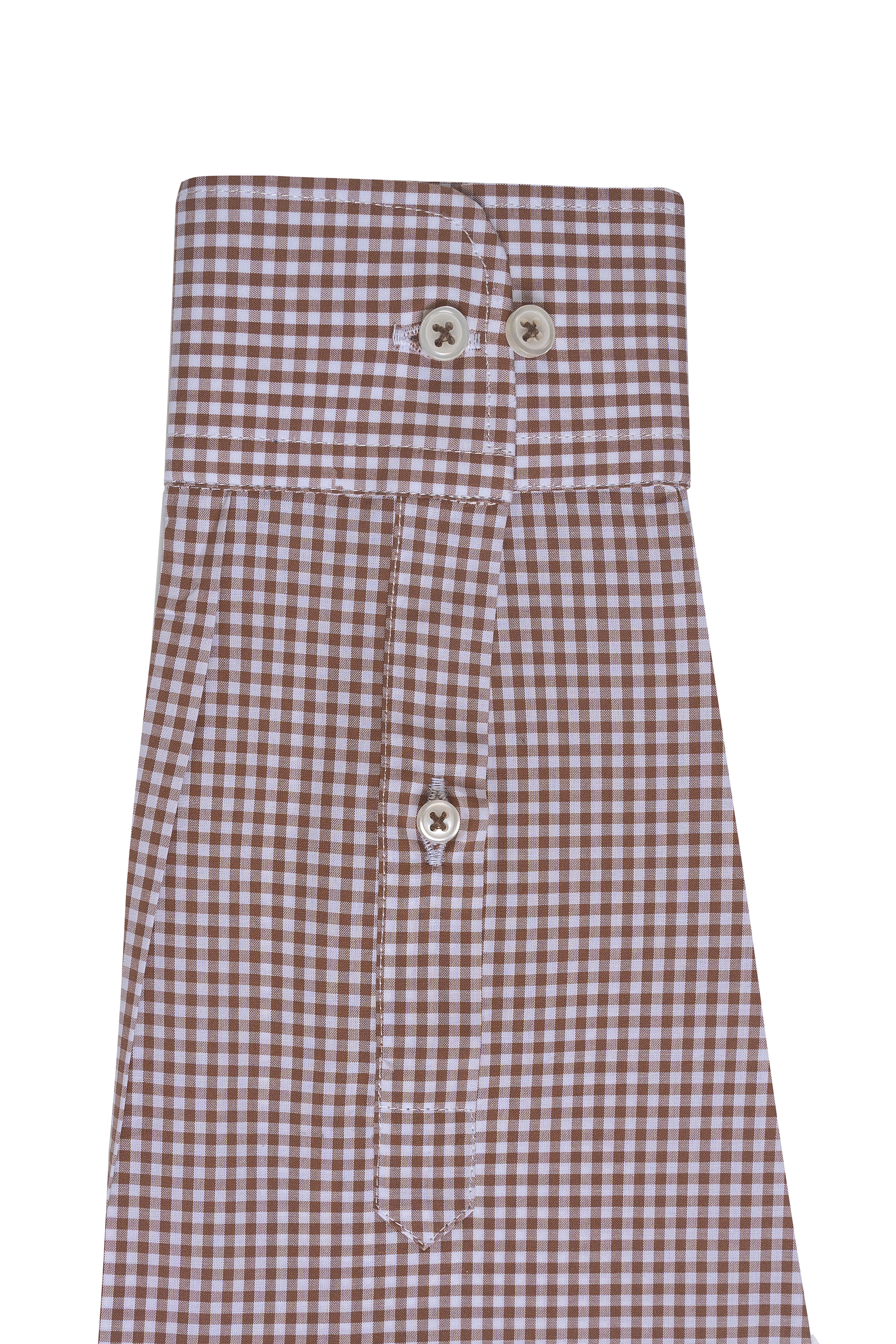 SEMI FORMAL SHIRT LIGHT BROWN CHECK