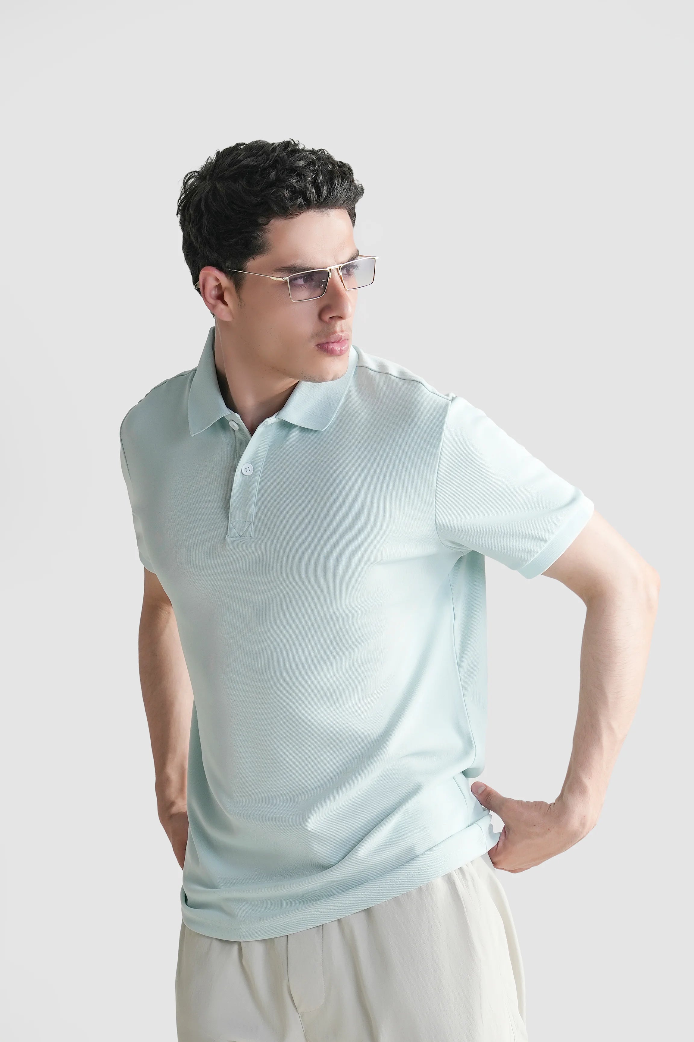SMART FIT CLASSIC PREMIUM POLO SHIRT CYAN