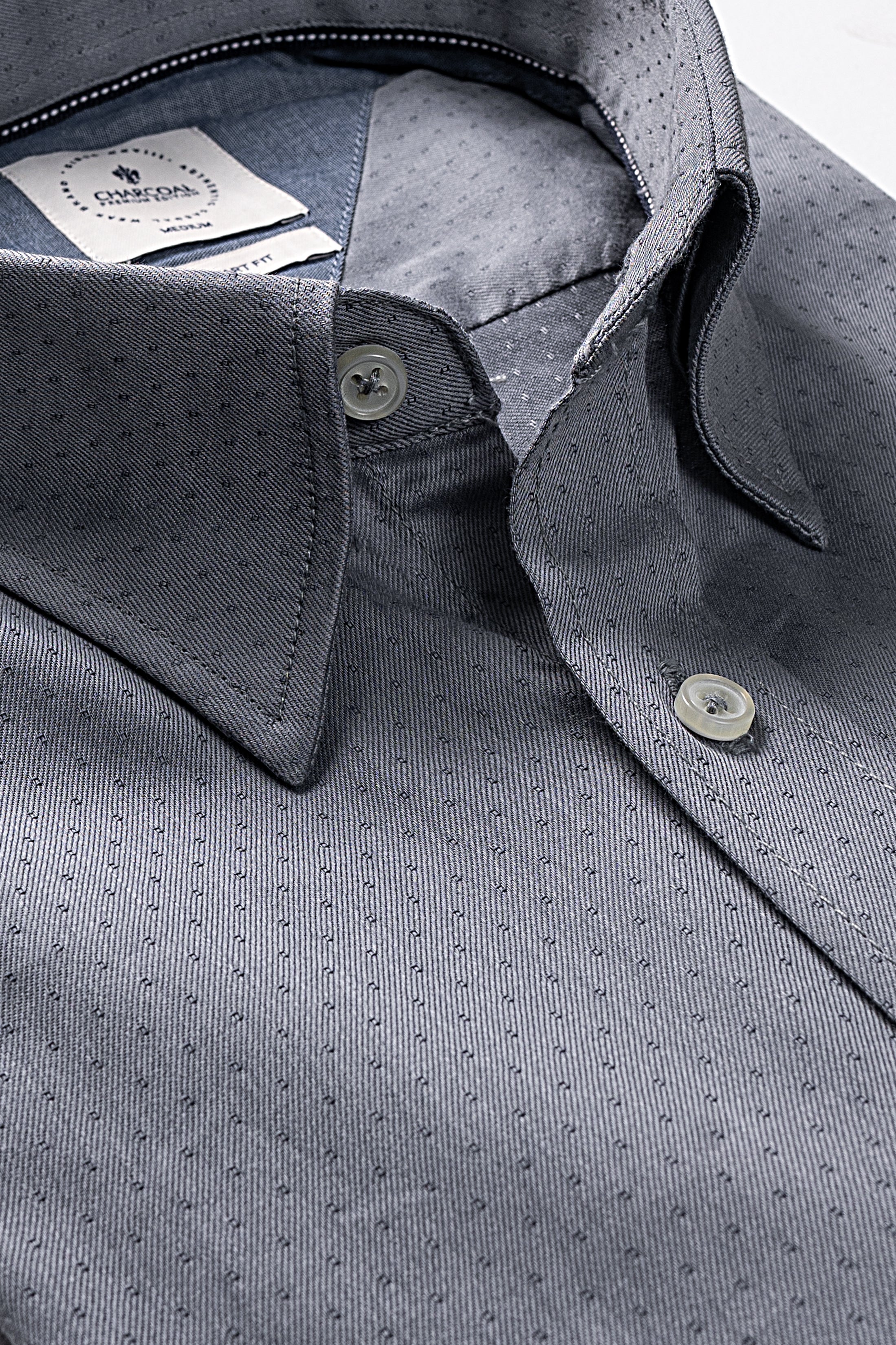 SMART SHIRT GREY TEXTURED