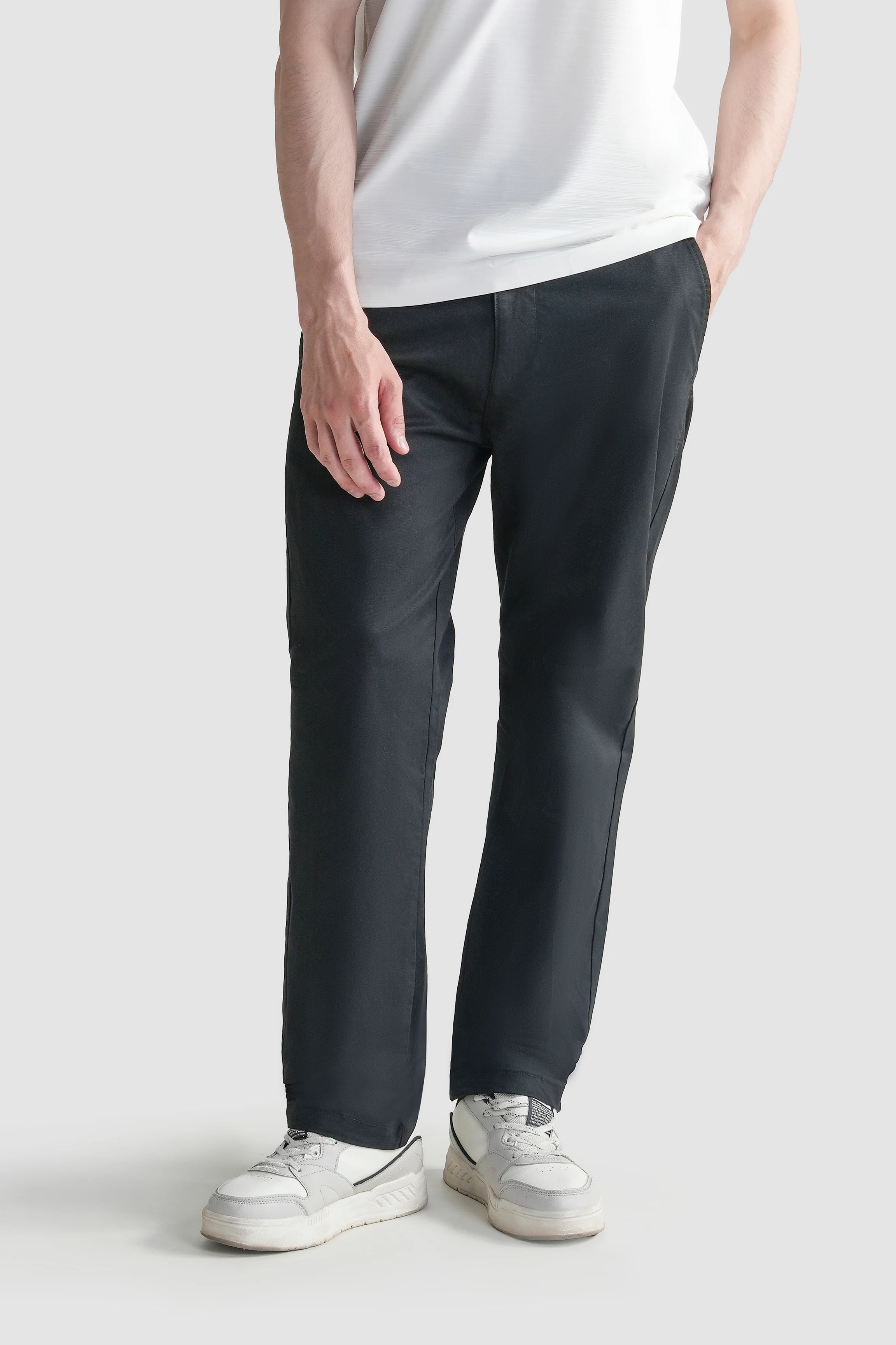 REGULAR FIT CROSS POCKET CHINO PANT BLACK