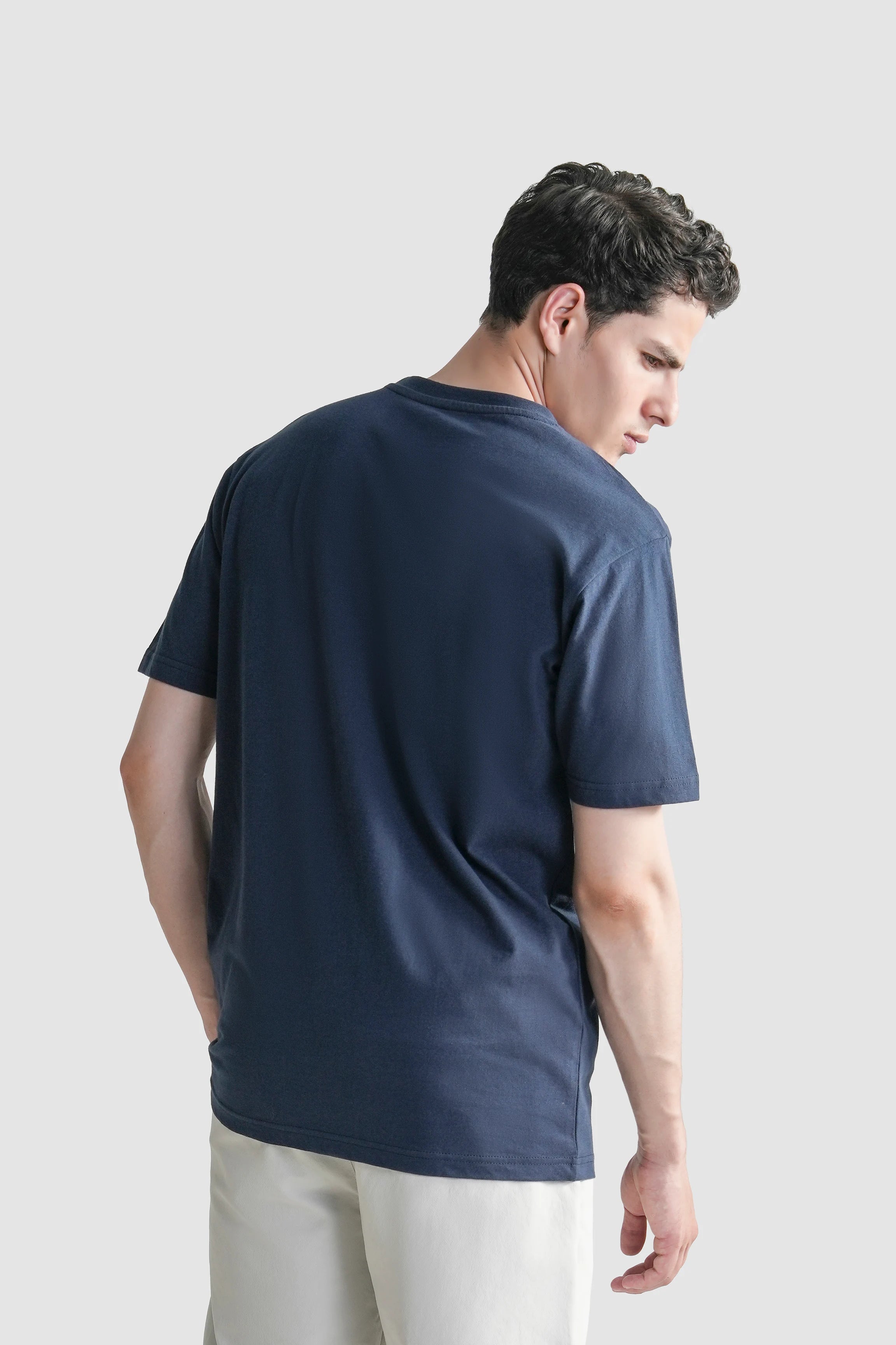 HALF SLEEVES SLEEPWEAR CREW NECK T SHIRT NAVY