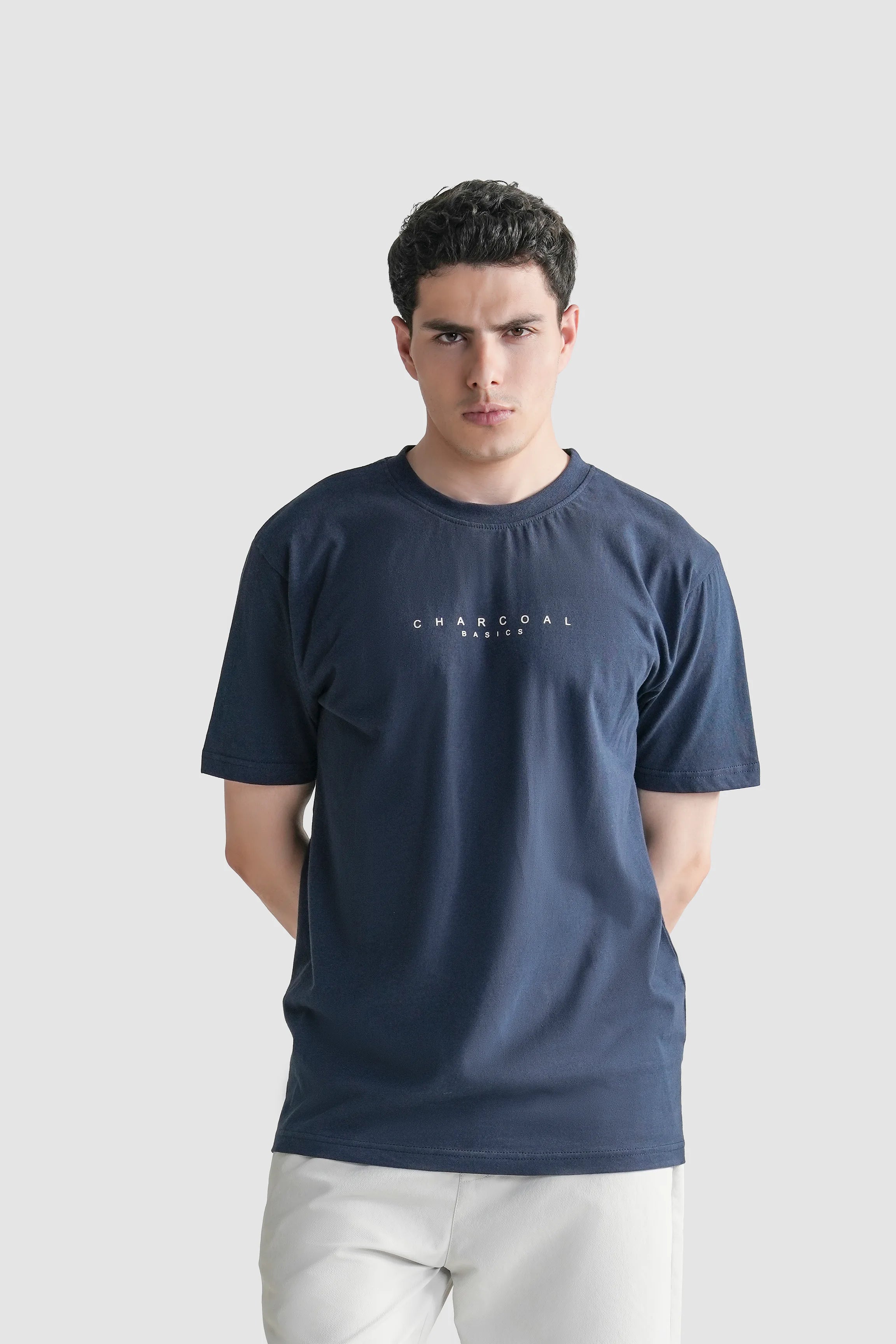 HALF SLEEVES SLEEPWEAR CREW NECK T SHIRT NAVY