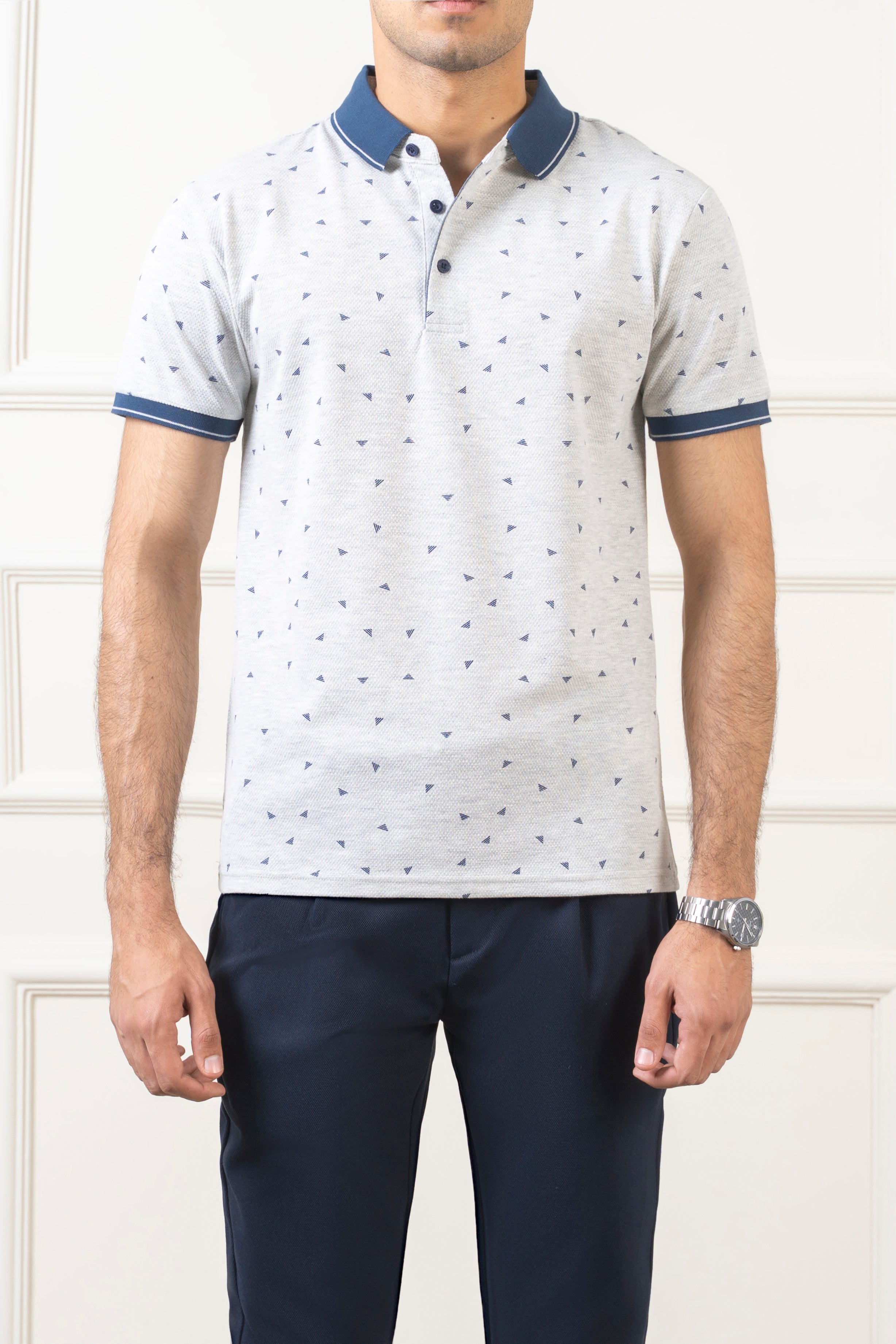 POLO TIPPING COLLAR LIGHT GREY