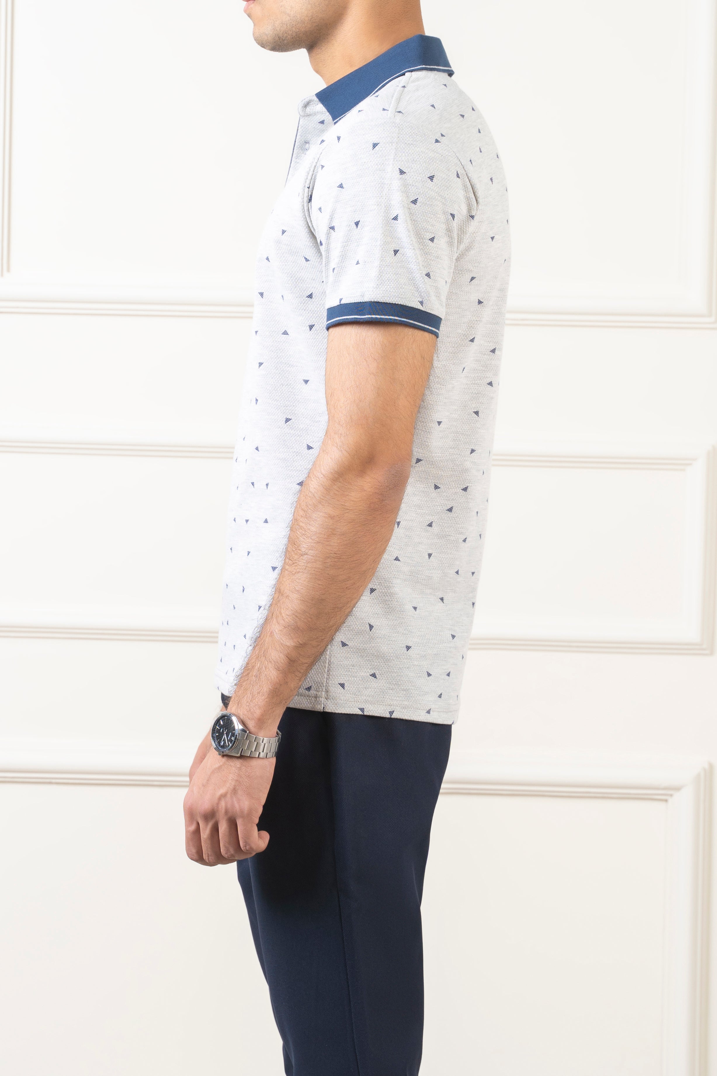 POLO TIPPING COLLAR LIGHT GREY