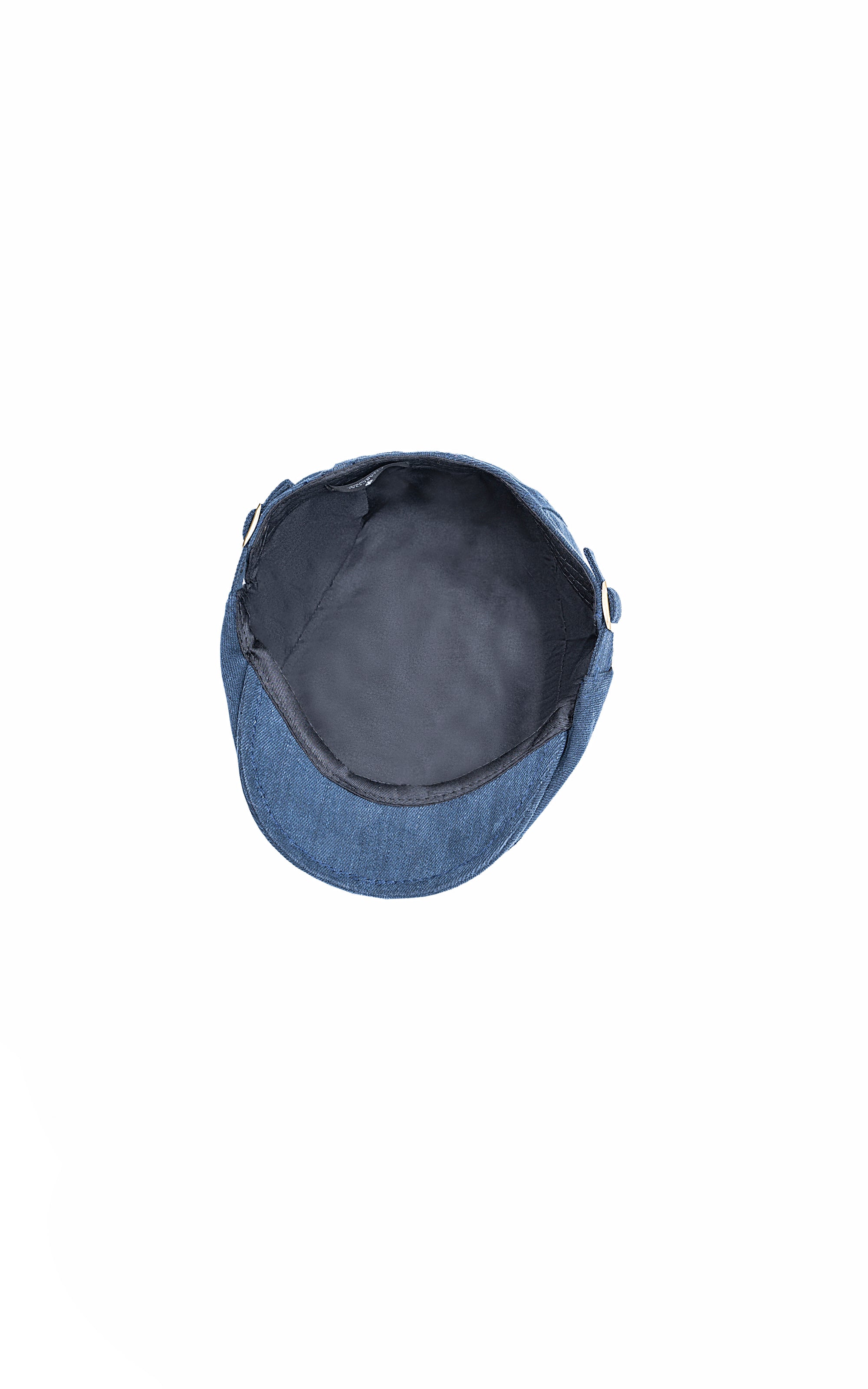 Denim golf cap with curved brim and inside crown mesh