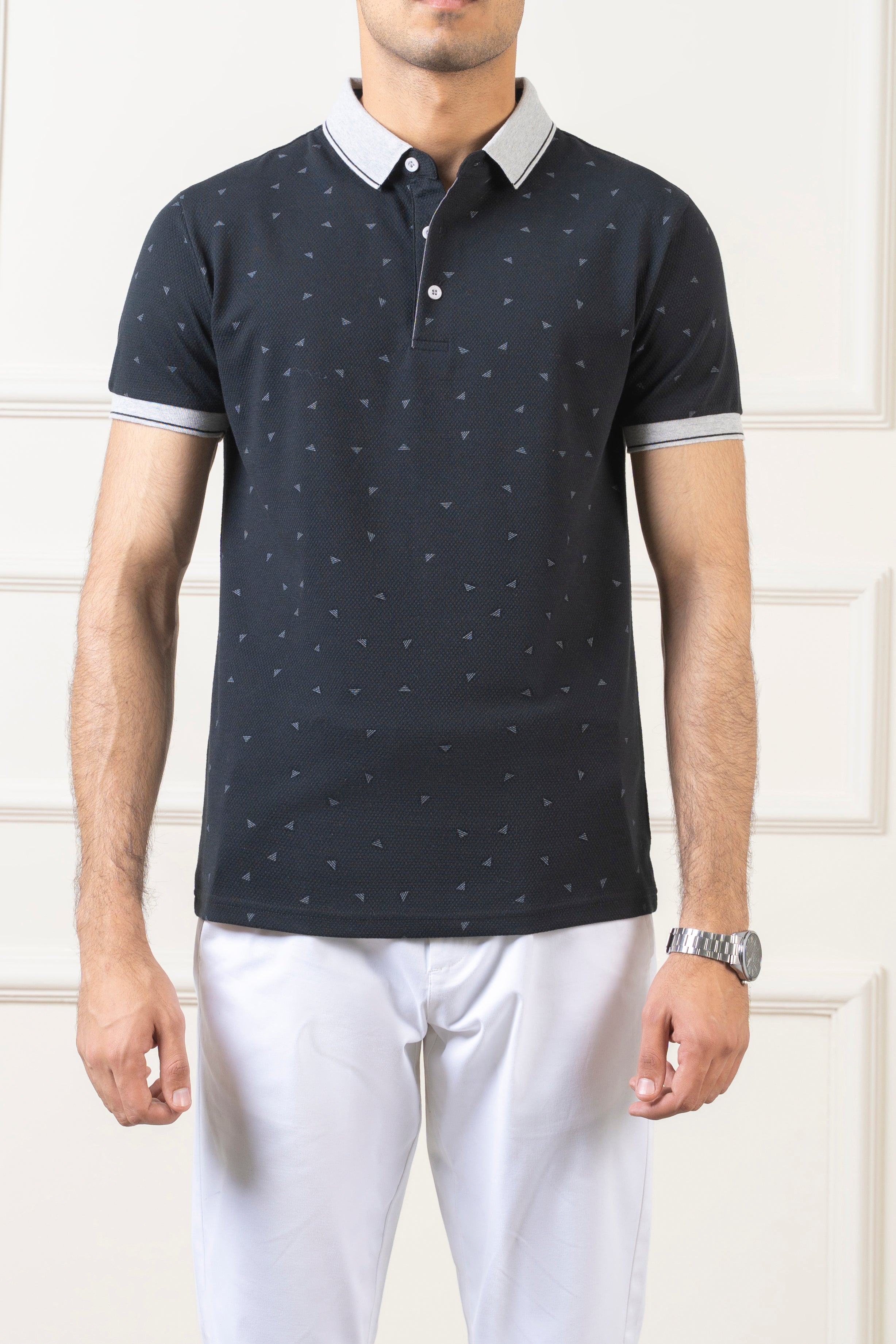 POLO TIPPING COLLAR BLACK