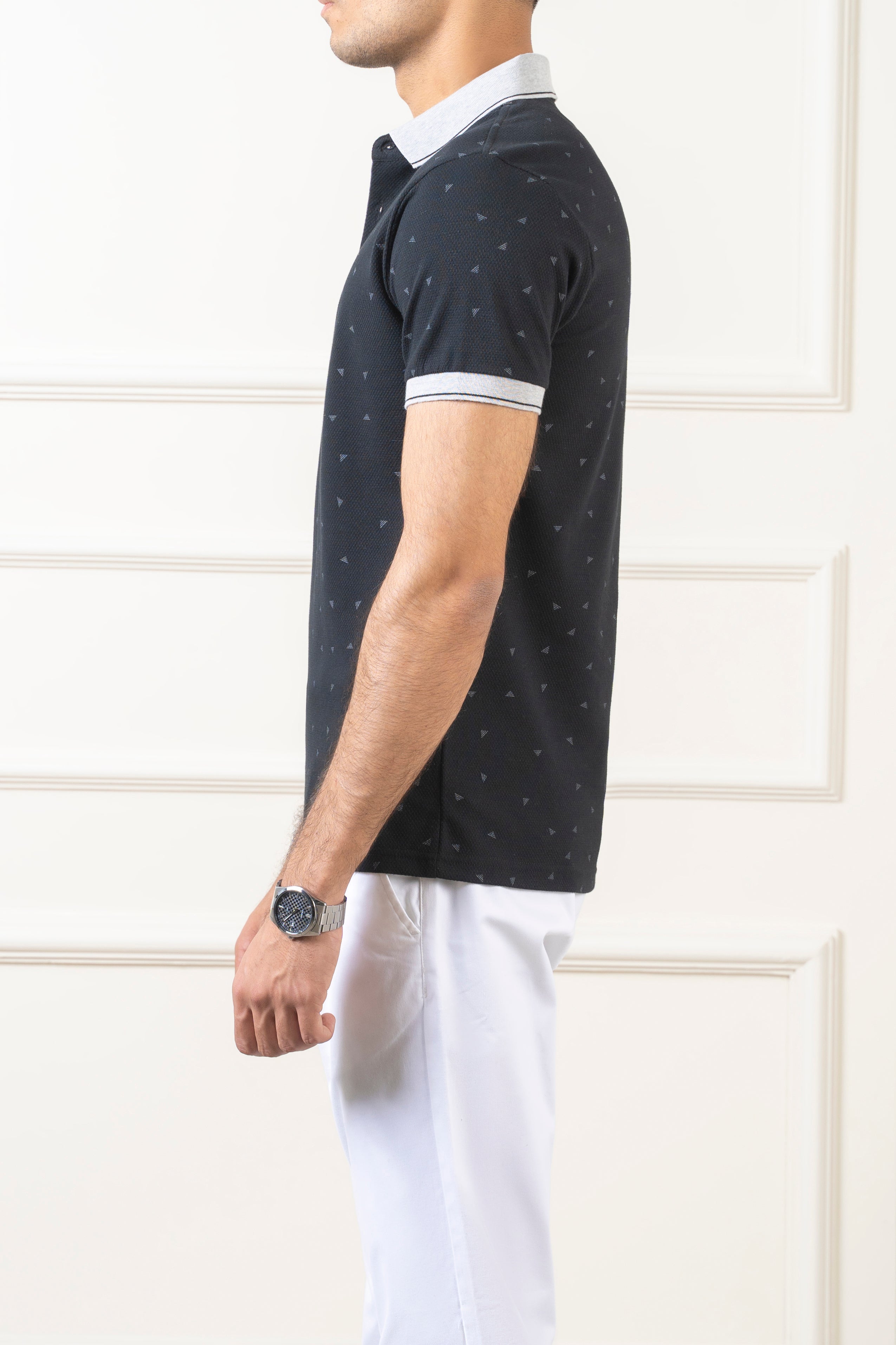 POLO TIPPING COLLAR BLACK