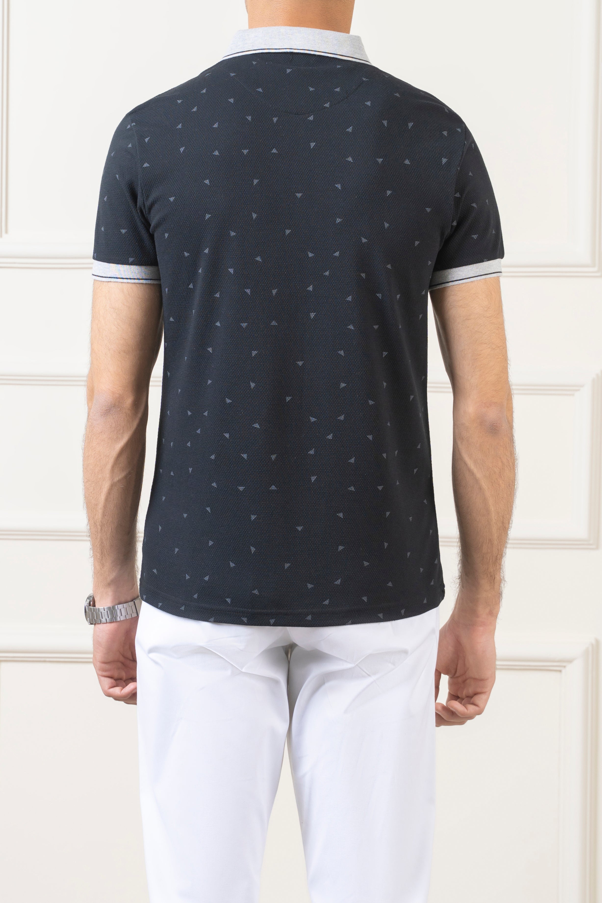 POLO TIPPING COLLAR BLACK