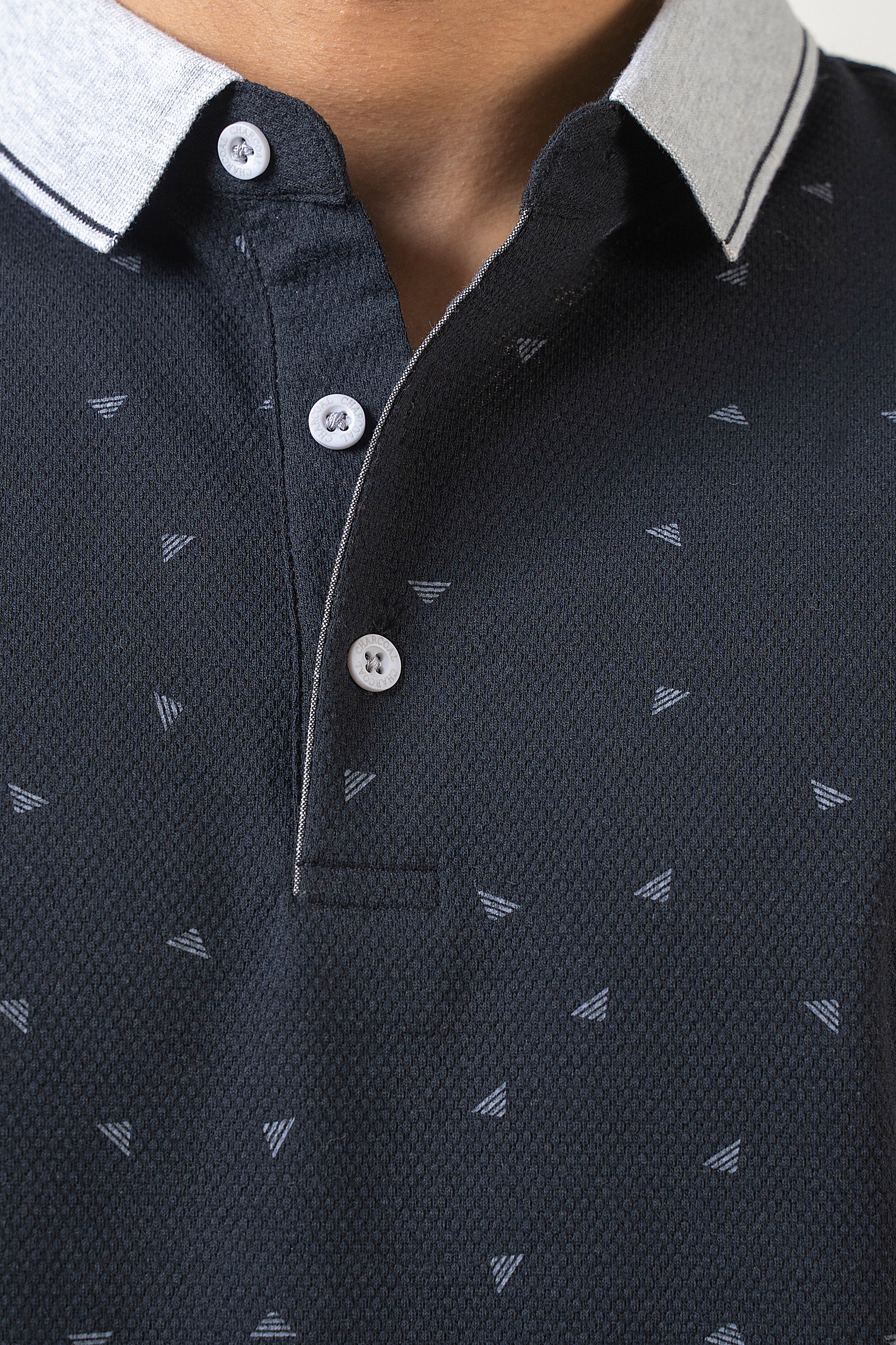 POLO TIPPING COLLAR BLACK