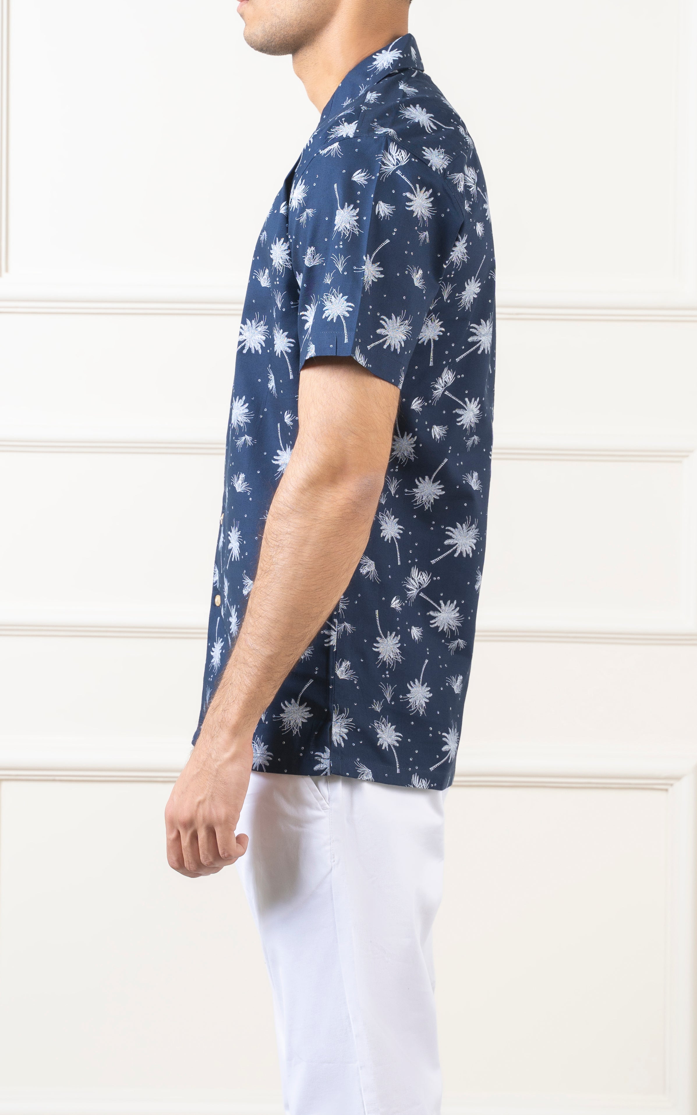 CASUAL SHIRT CUBAN COLLAR NAVY