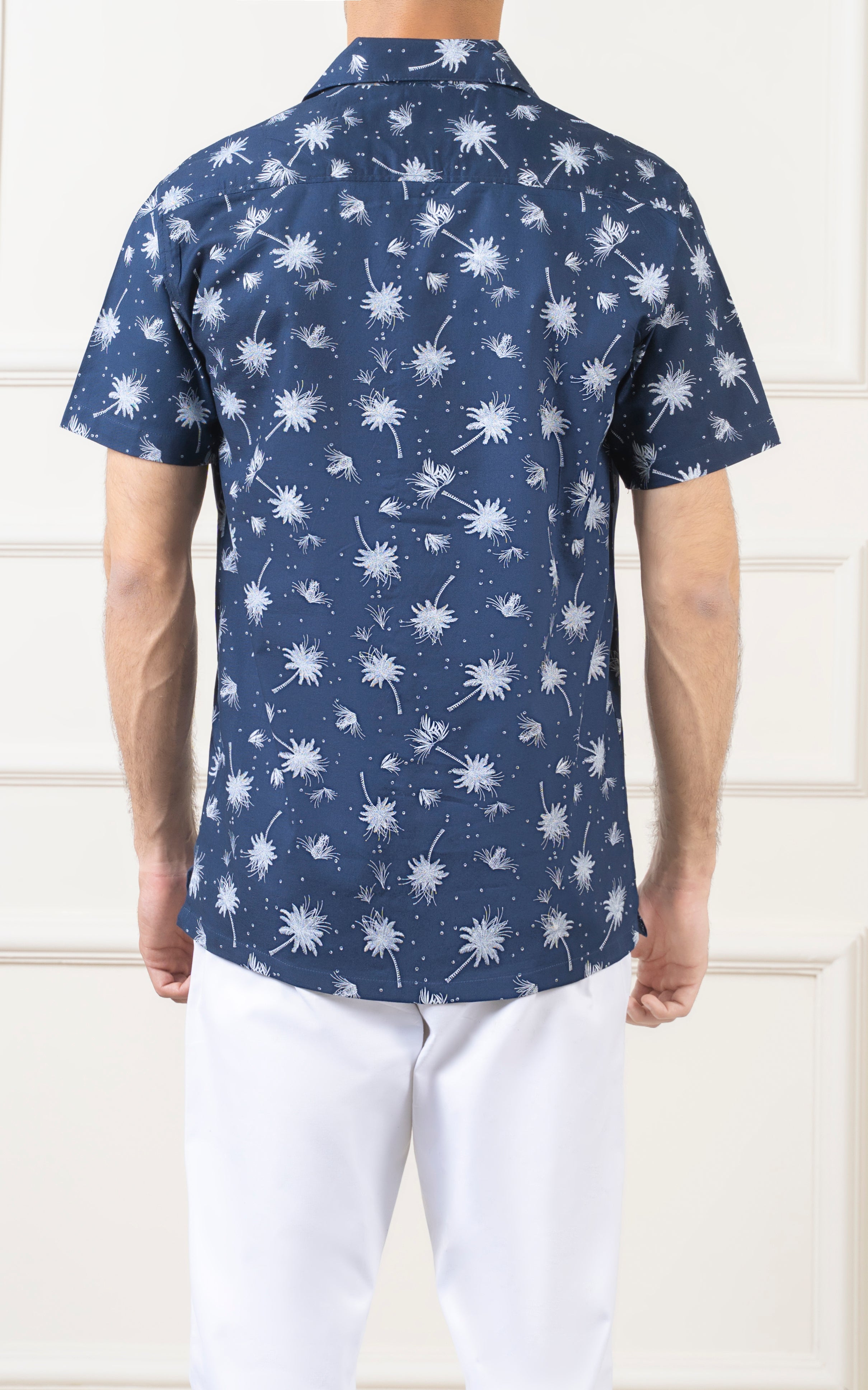 CASUAL SHIRT CUBAN COLLAR NAVY