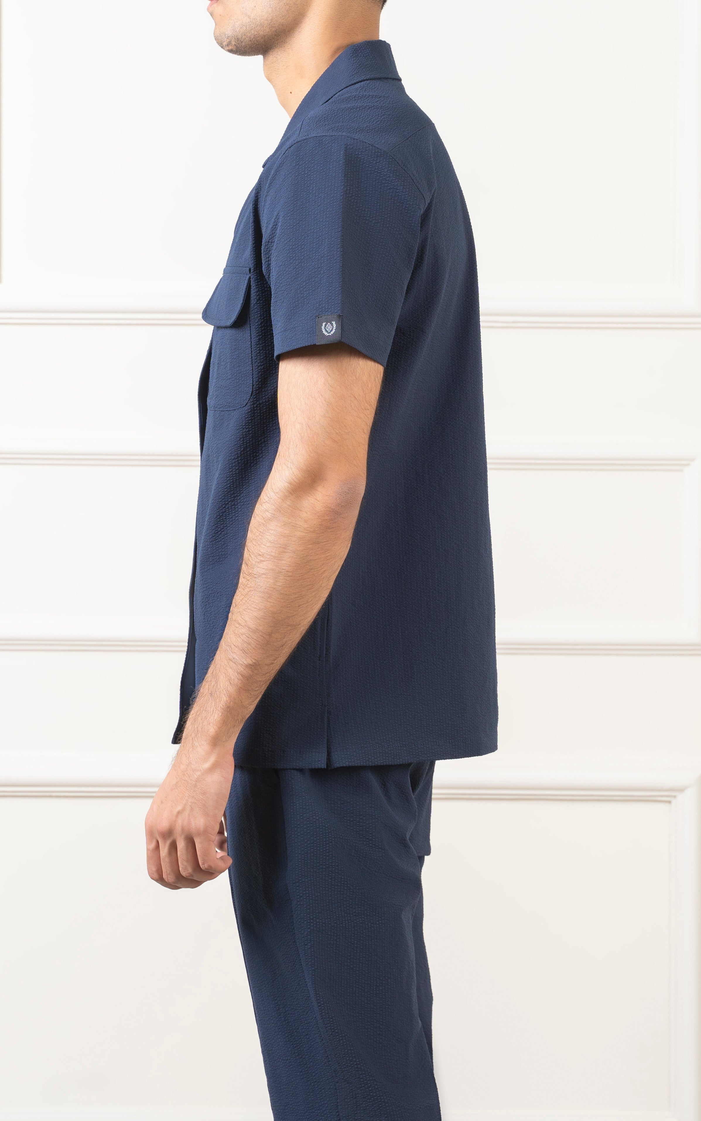 CUBAN COLLAR SHIRT NAVY