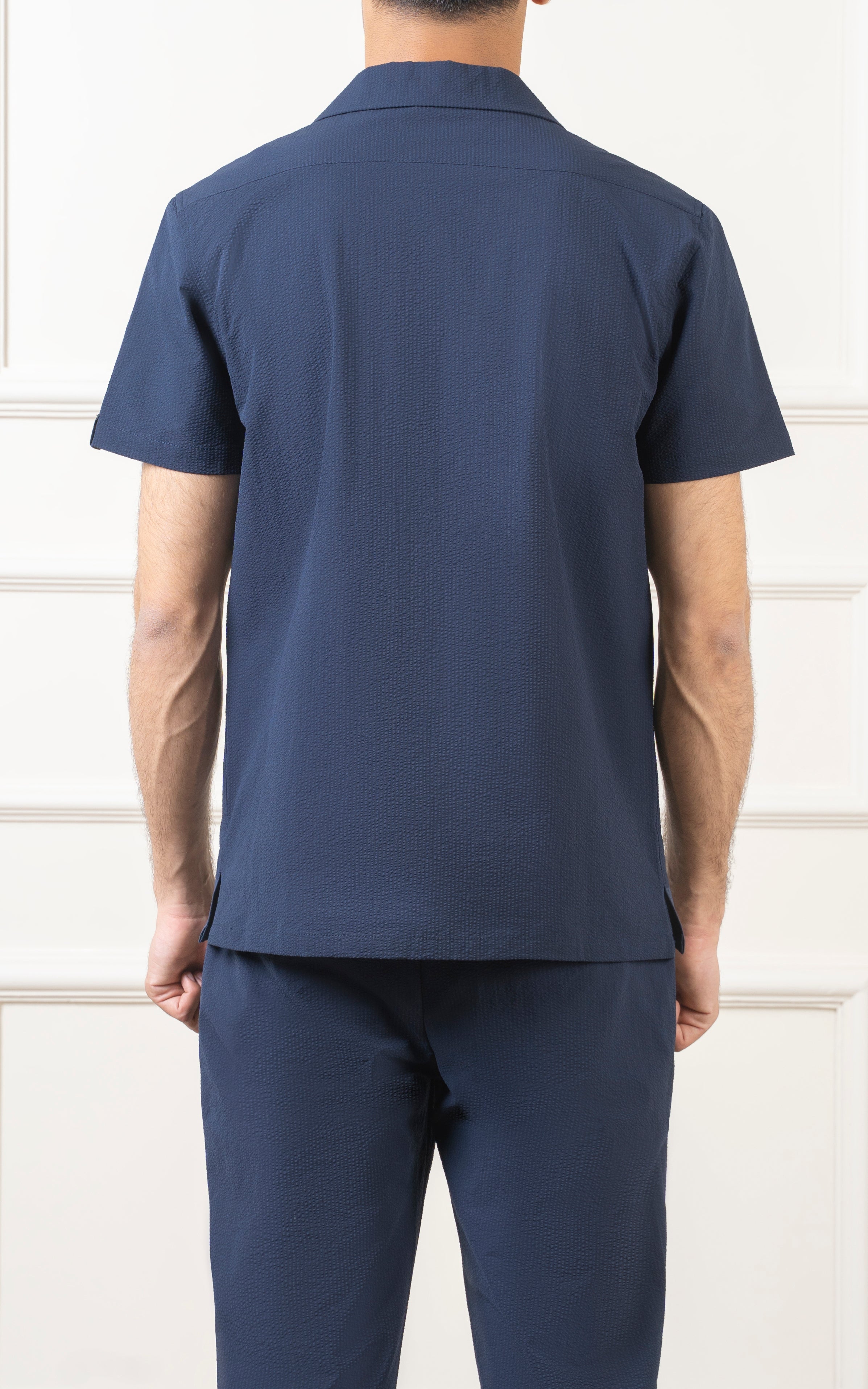CUBAN COLLAR SHIRT NAVY