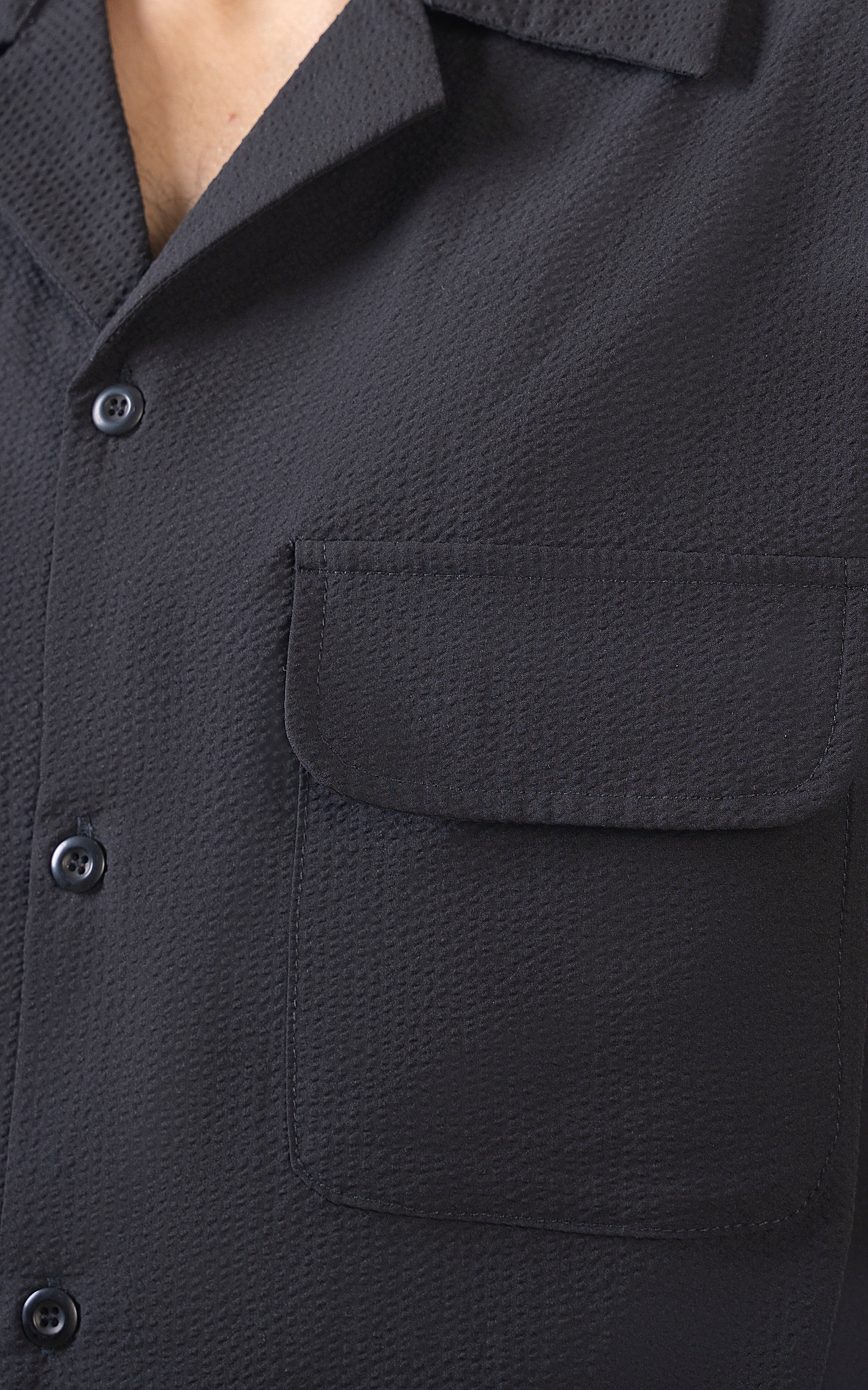 CUBAN COLLAR SHIRT BLACK