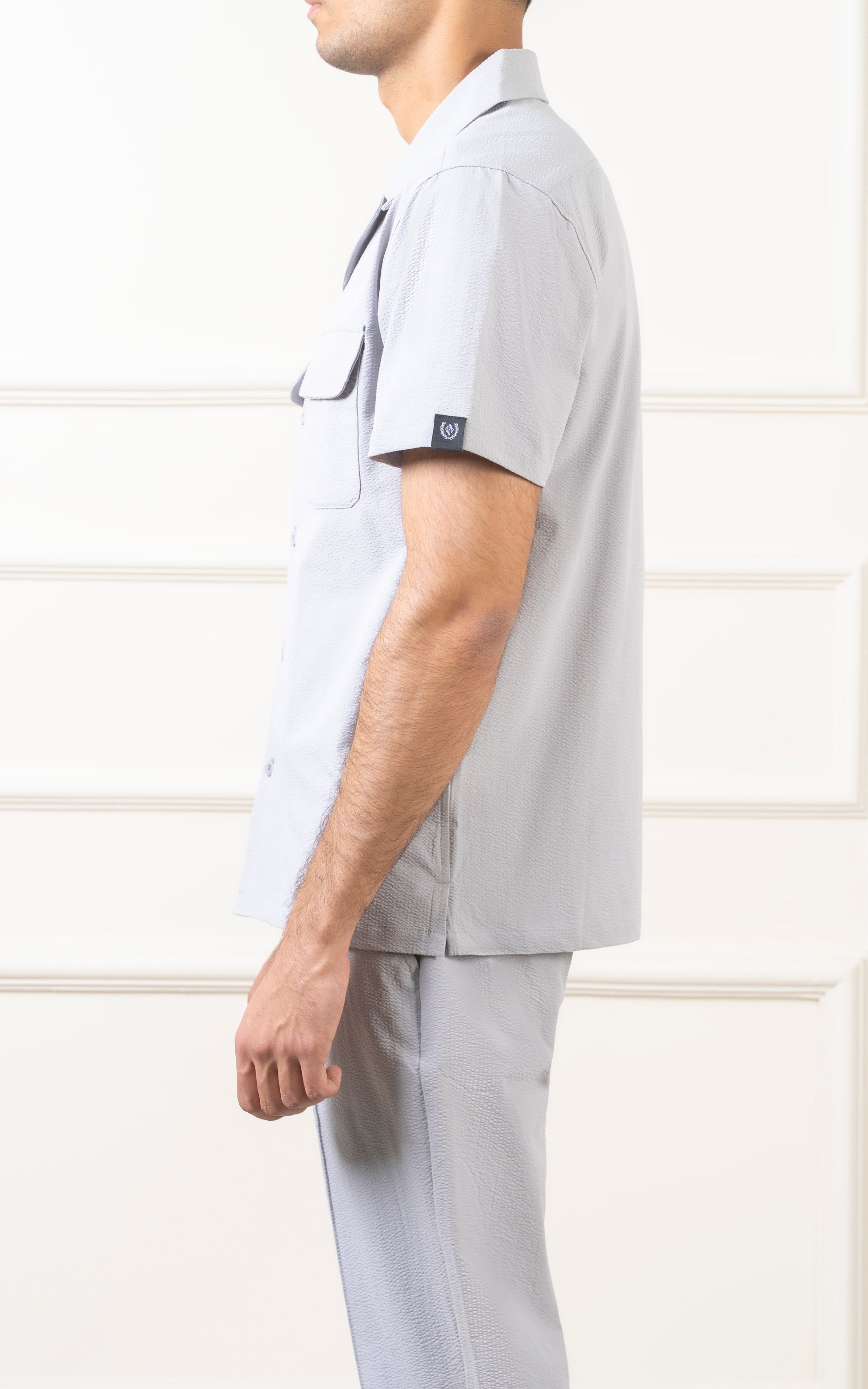 CUBAN COLLAR SHIRT LIGHT GREY