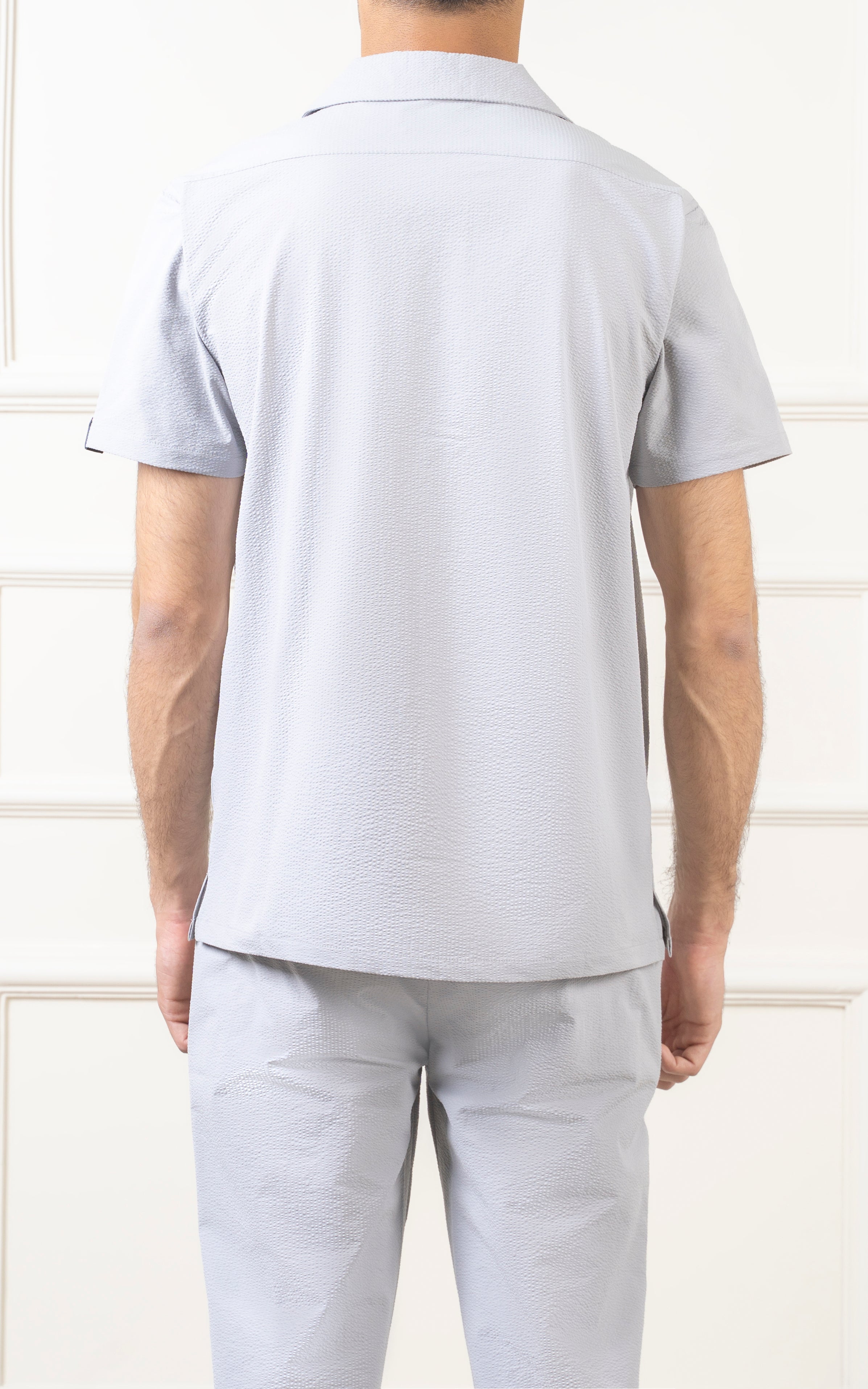 CUBAN COLLAR SHIRT LIGHT GREY