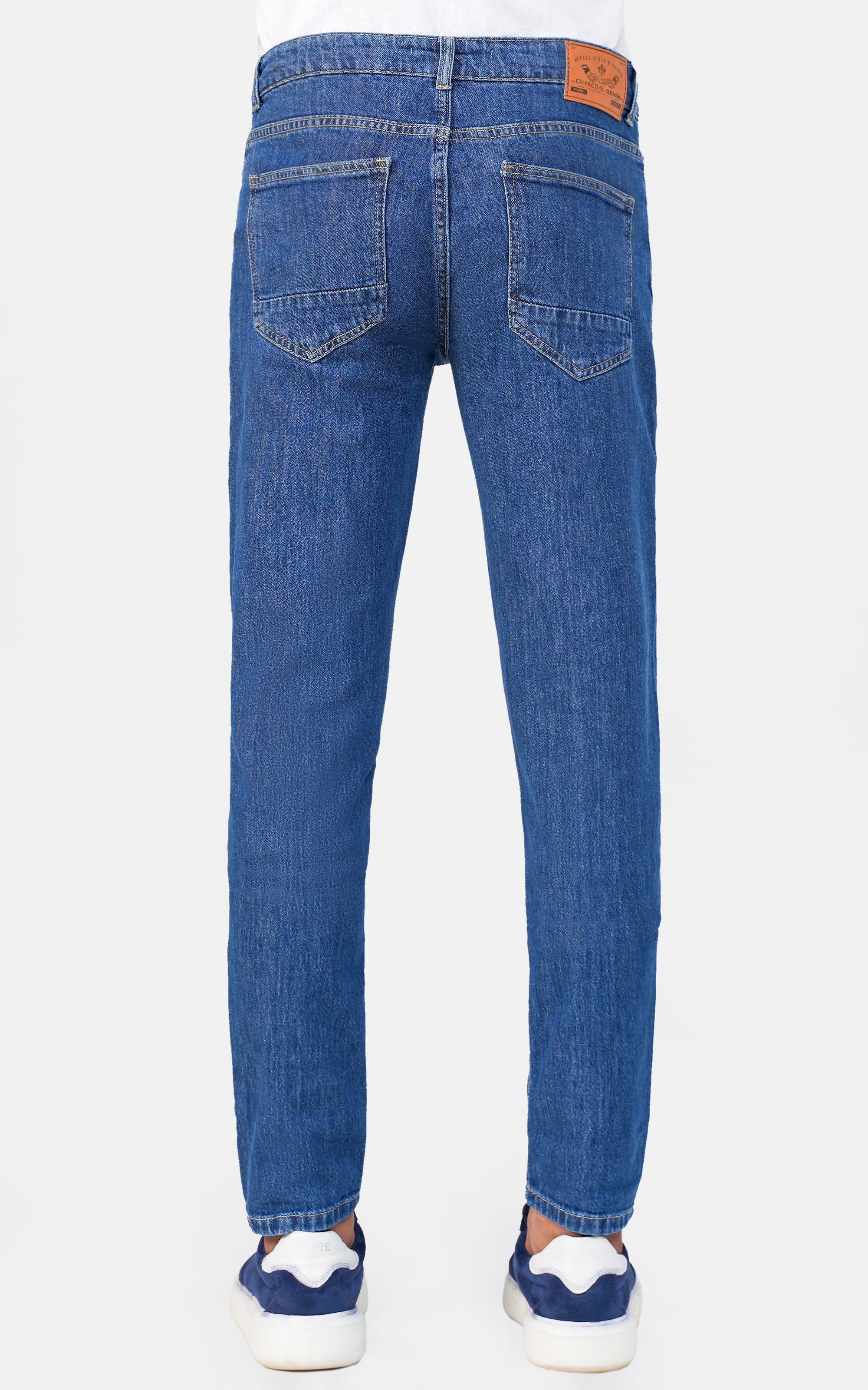 SLIM LEG DENIM JEANS MID BLUE