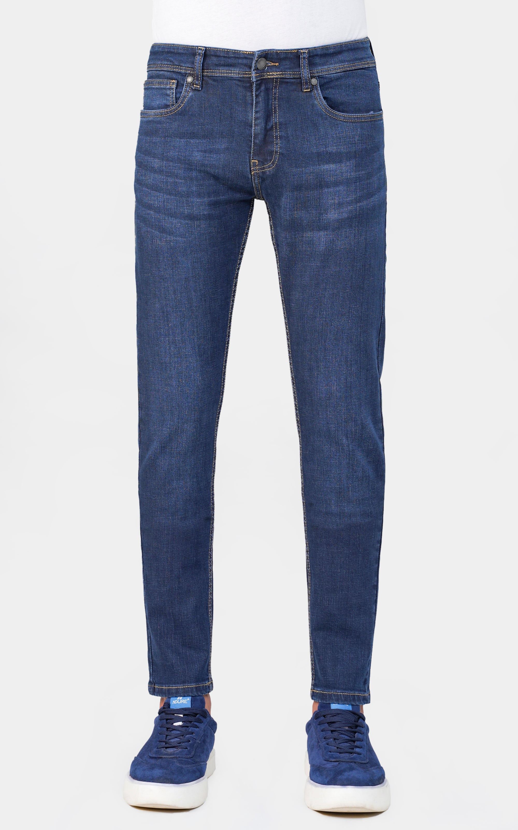 SLIM LEG DENIM JEANS DARK BLUE