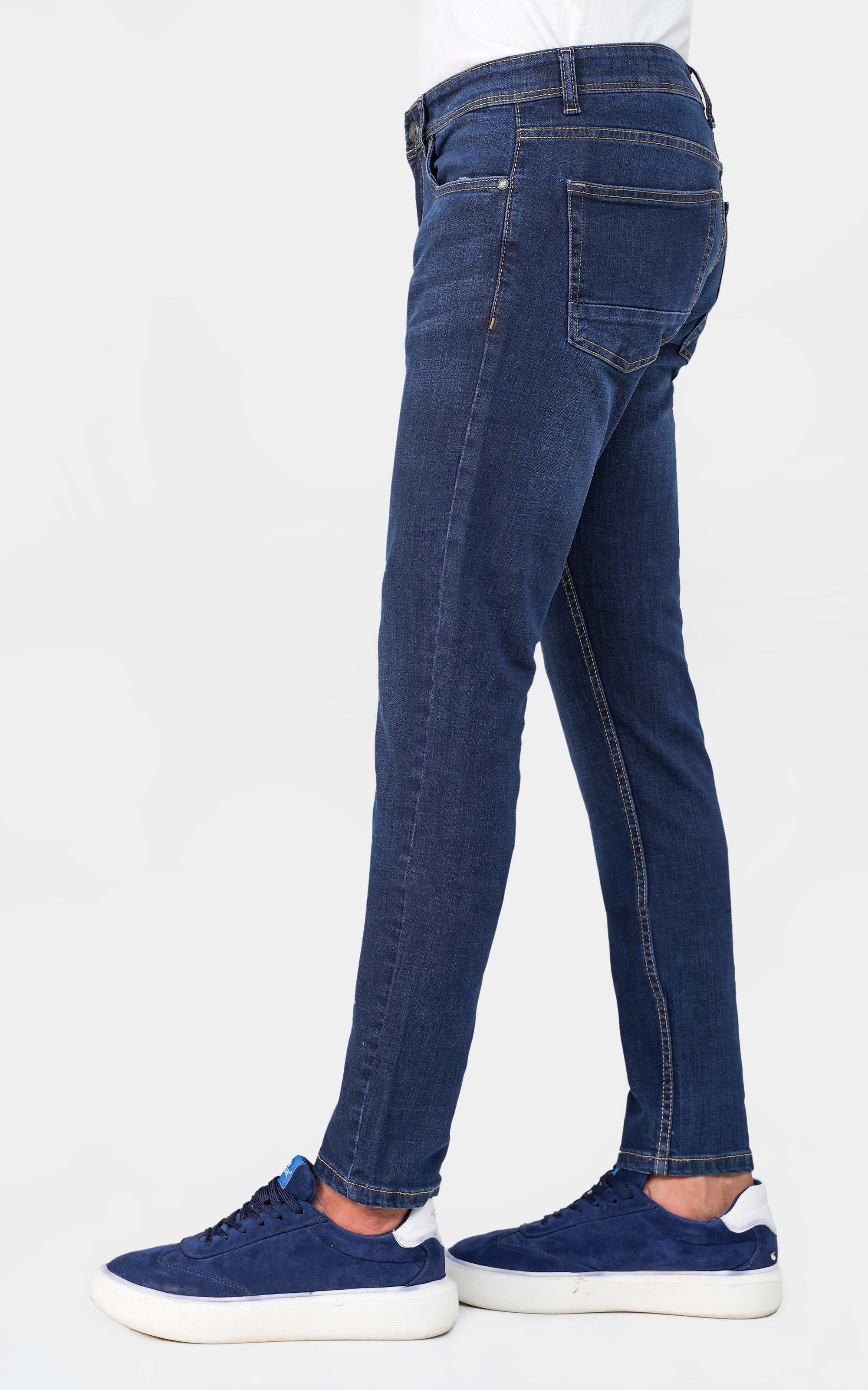 SLIM LEG DENIM JEANS DARK BLUE
