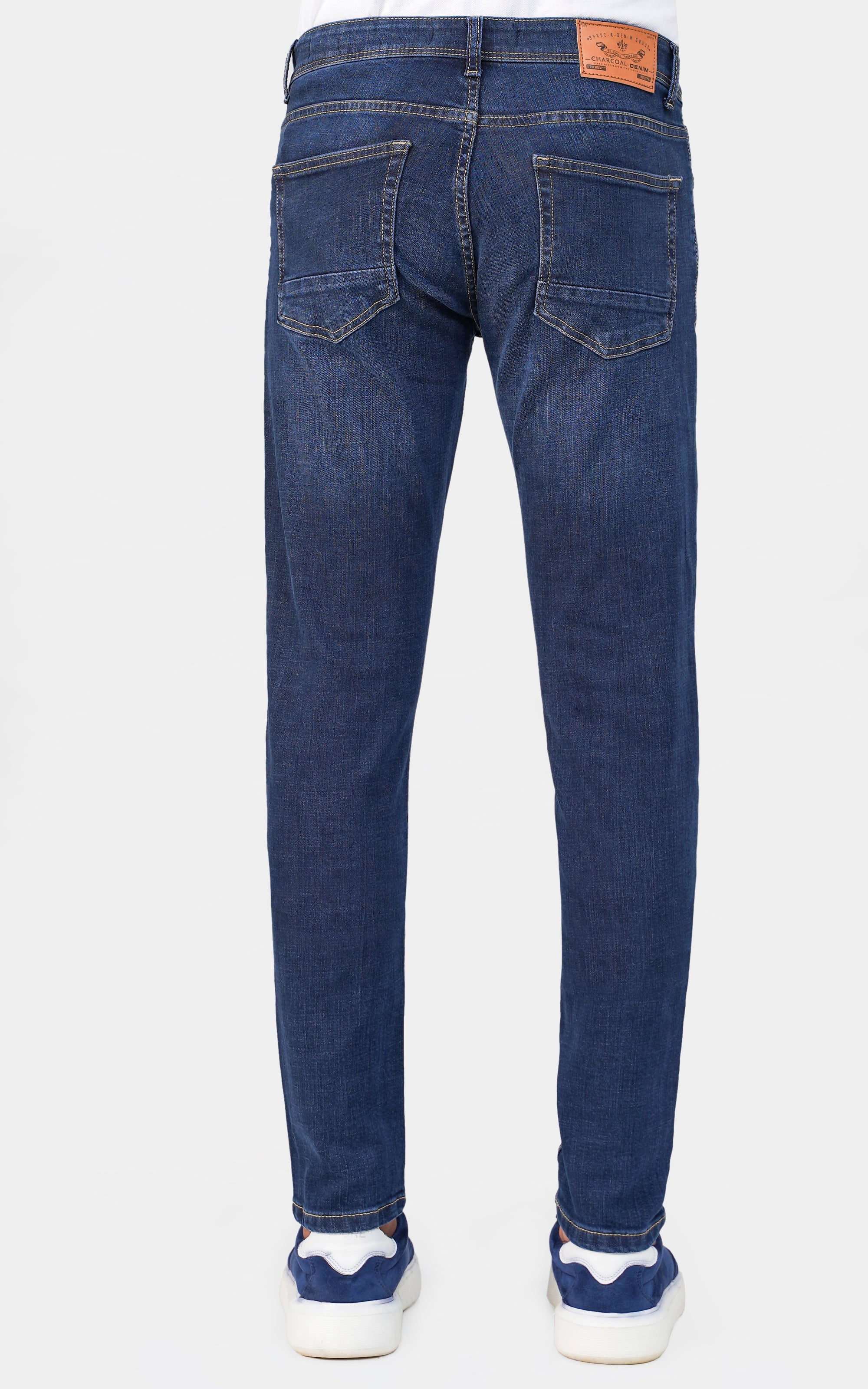 SLIM LEG DENIM JEANS DARK BLUE